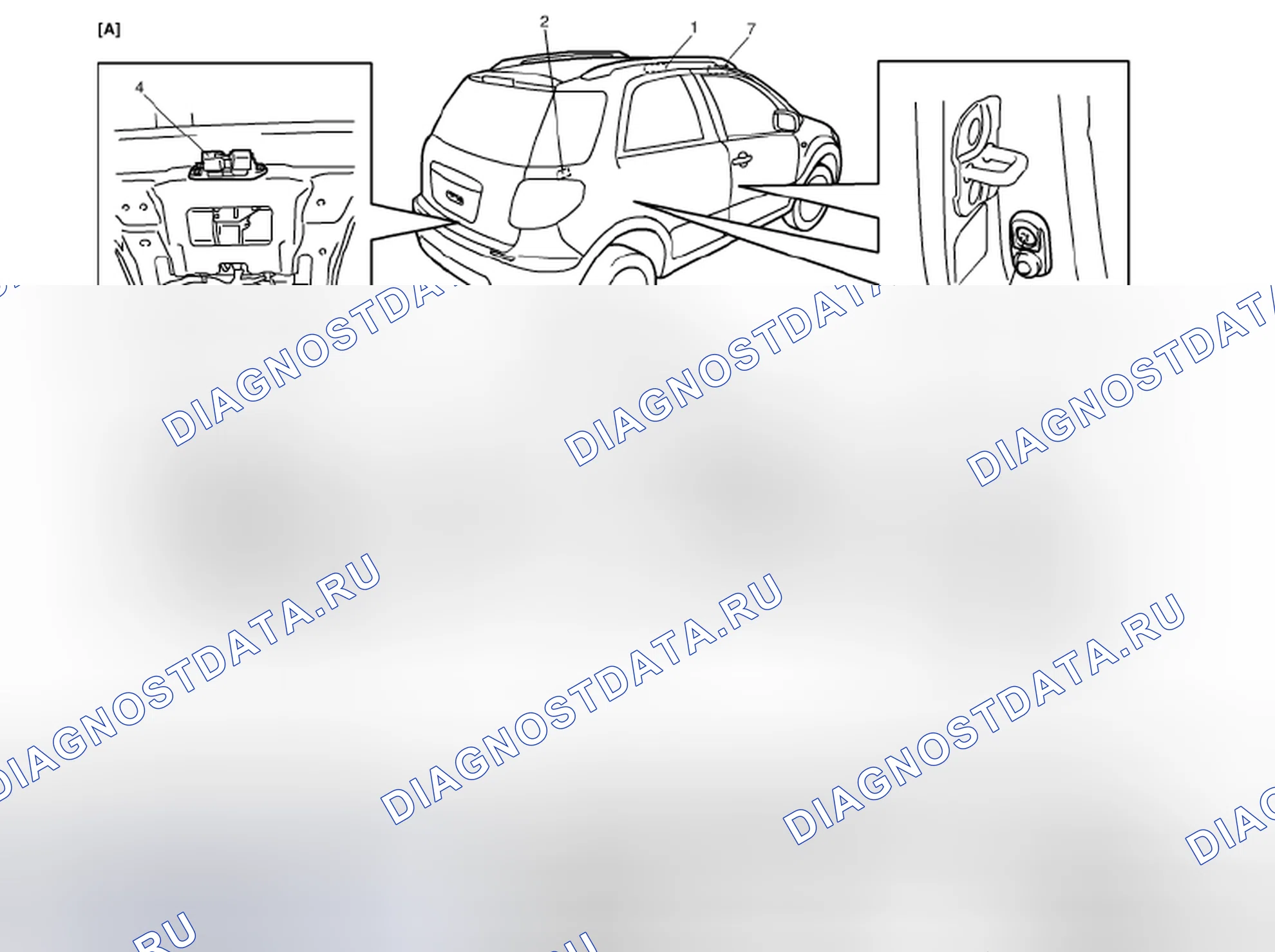 Рис. 3: Расположение компонентов системы внутреннего освещения. Suzuki SX4 I рестайлинг