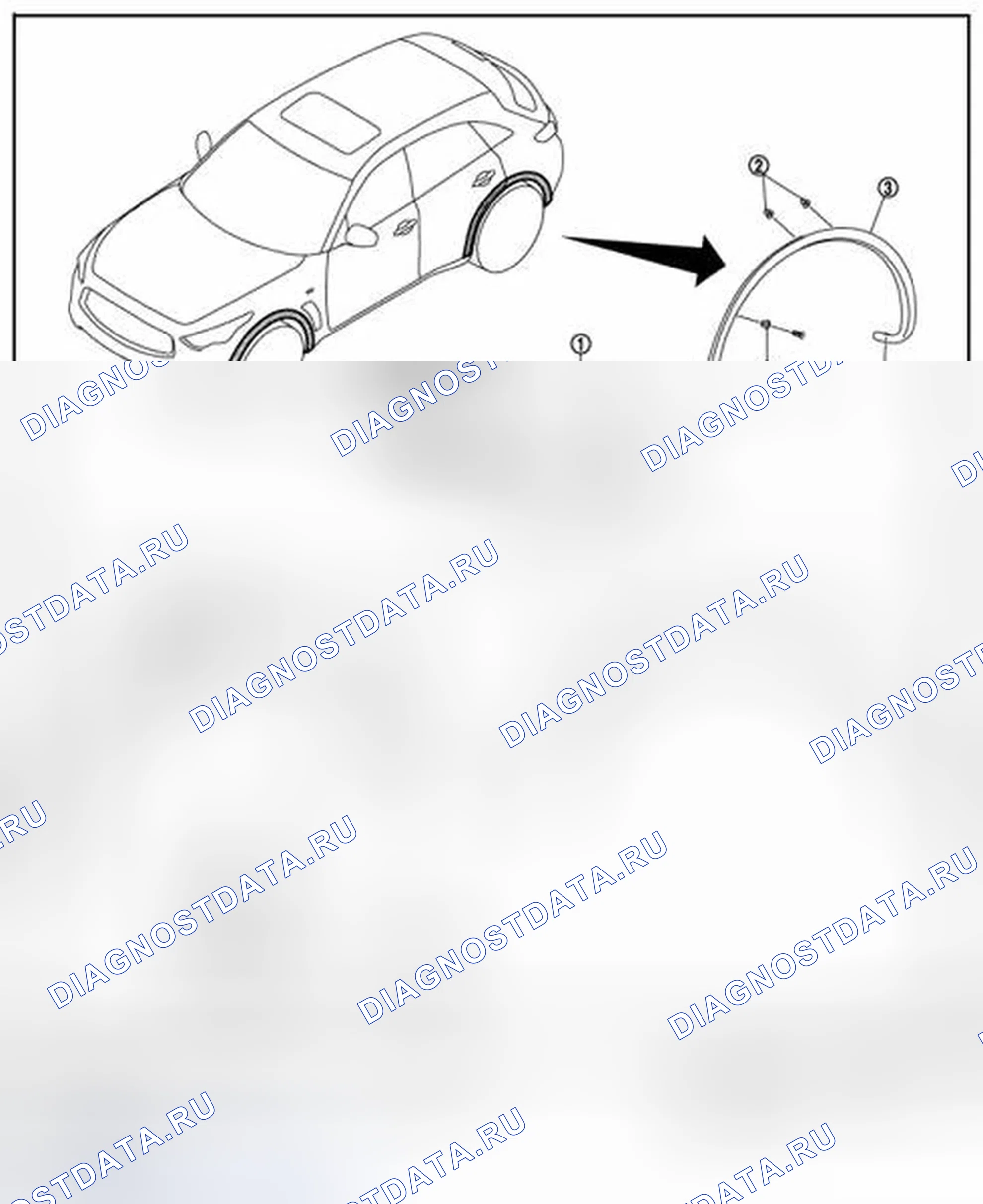 Рис. 40: Разнесенный вид. Infiniti FX35 II рестайлинг