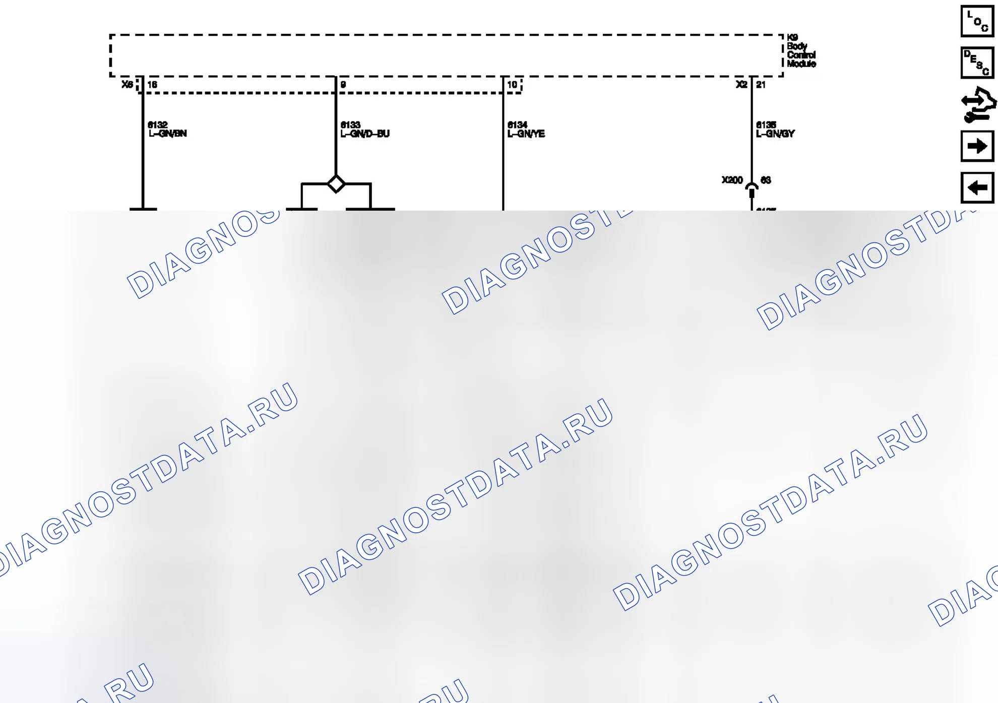Рис. 9: Шина LIN 1, 2, 3, 4. Buick LaCrosse II