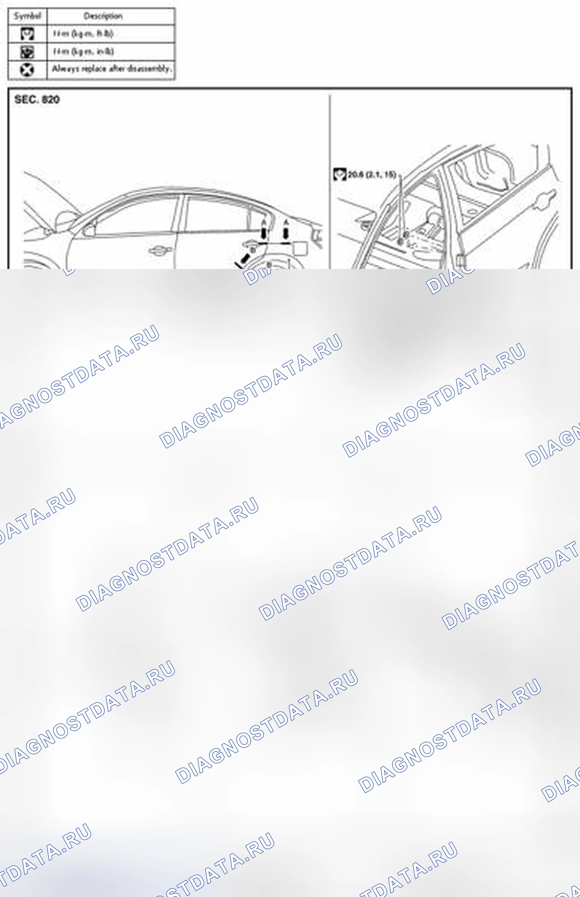 Рис. 65: РЕГУЛИРОВКА замков дверей и противоугонной системы. Nissan Altima L33