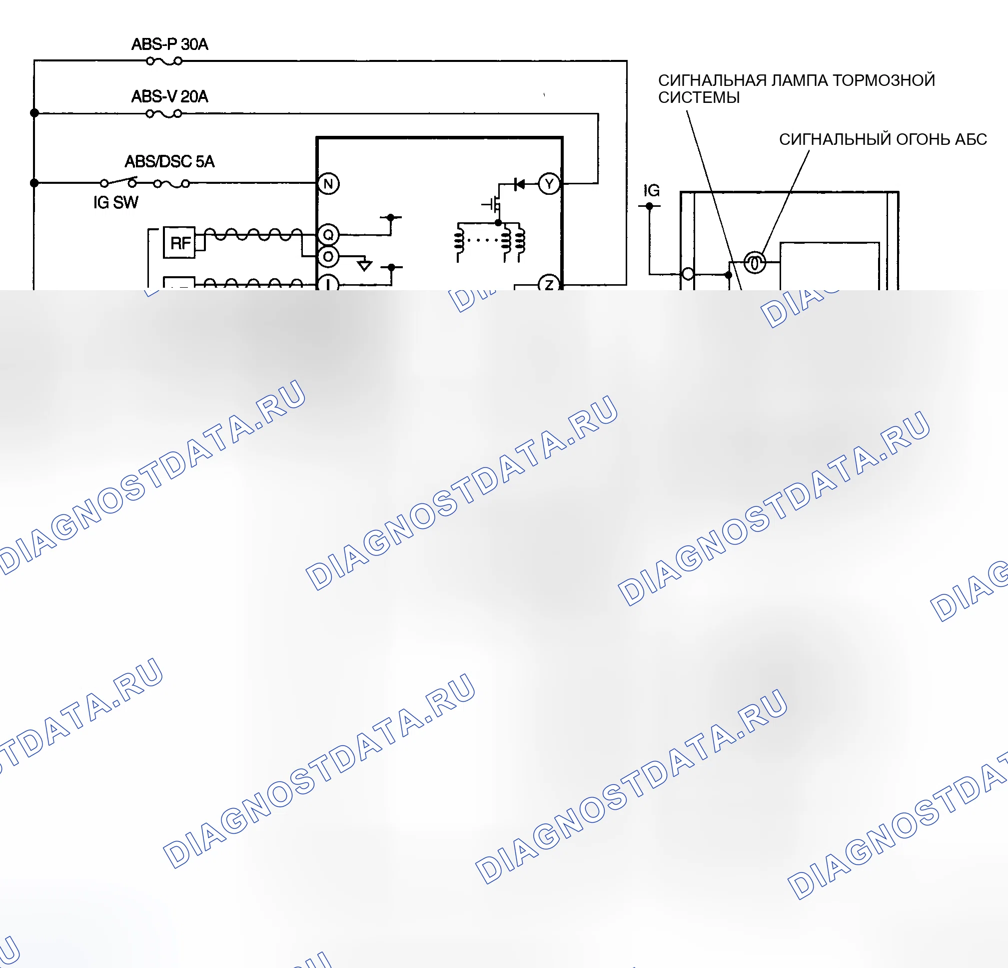 Рис. 1: электросхема СИСТЕМЫ ABS. Mazda 5 I