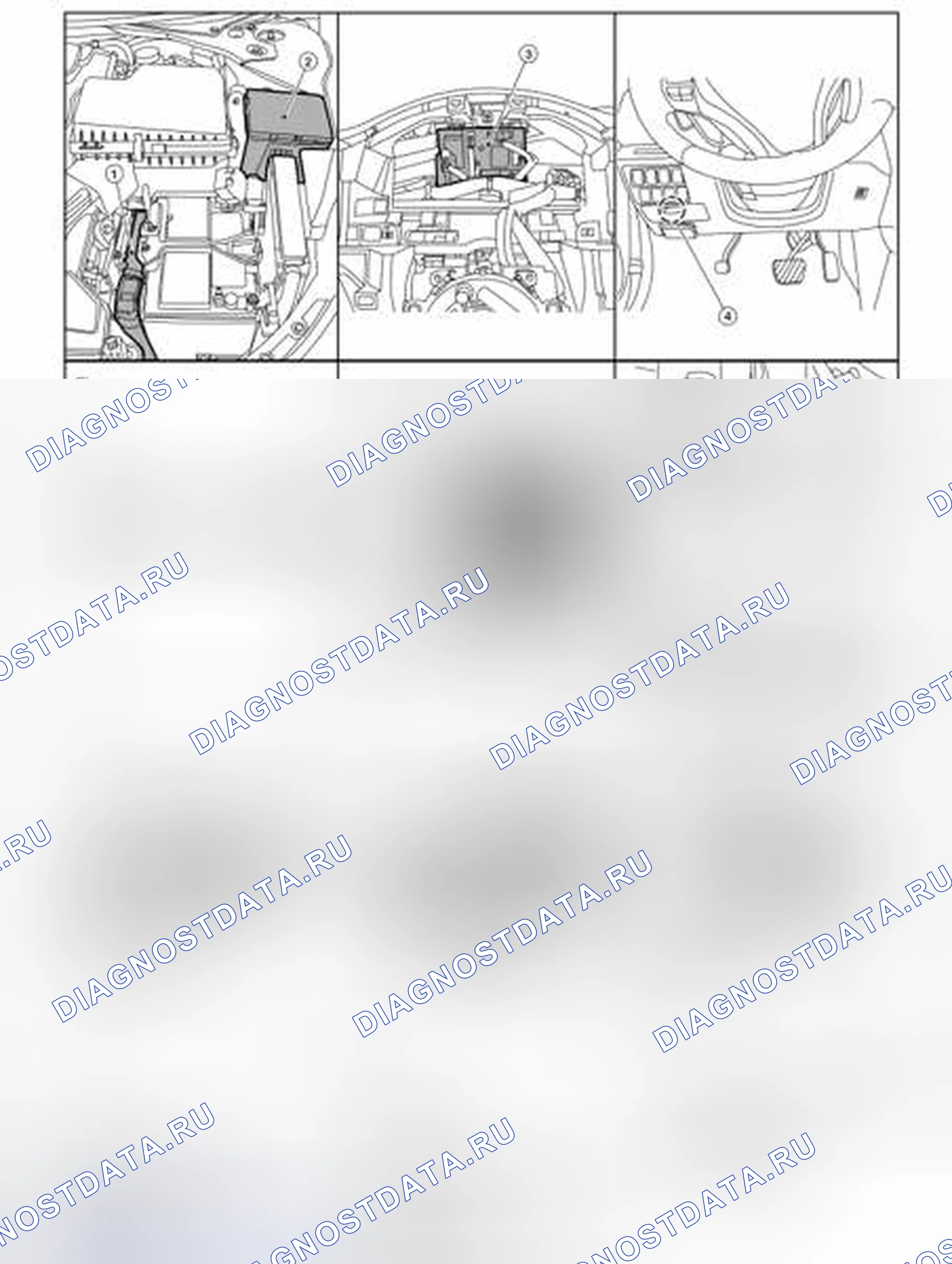 Рис. 13: Расположение компонентов. Nissan Altima L33