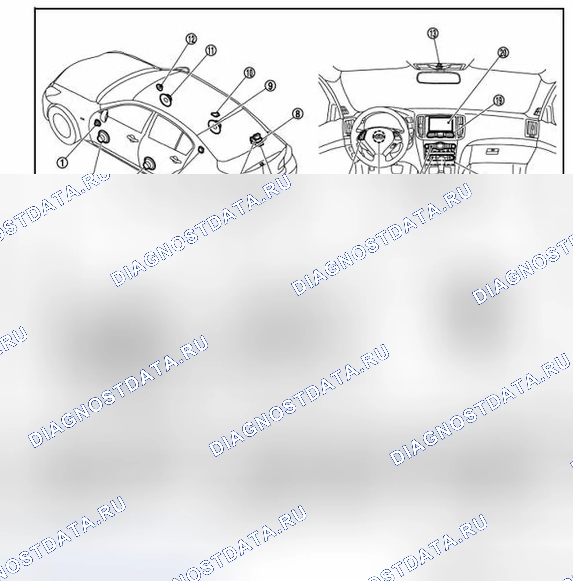Рис. 130: Расположение компонентов. Infiniti G25 IV рестайлинг