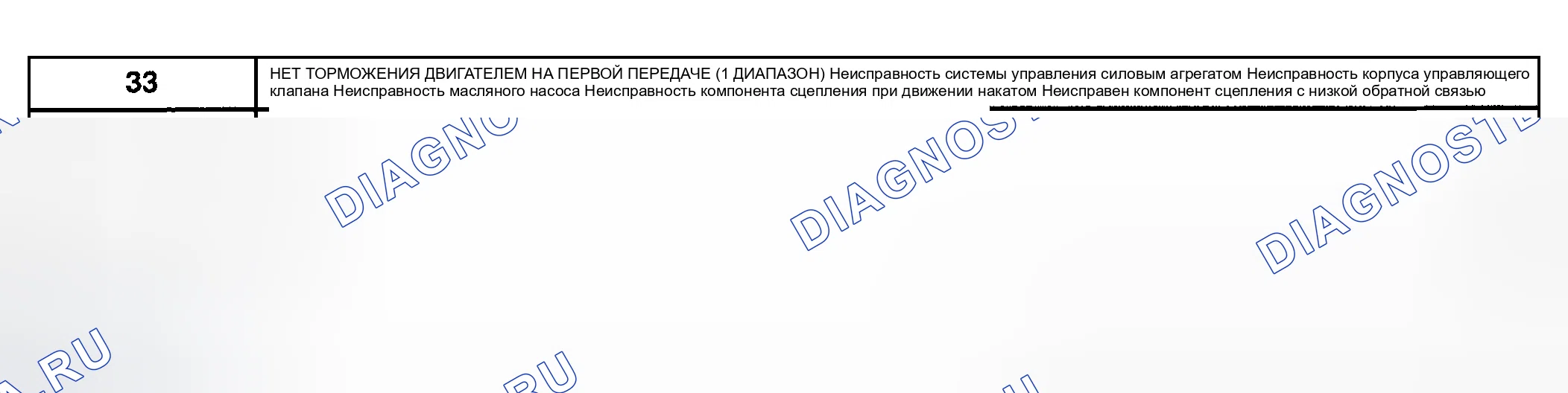Рис. 298: ТОЧЕЧНОЕ ИСПЫТАНИЕ 33: НЕТ ТОРМОЖЕНИЯ ДВИГАТЕЛЕМ НА ПЕРВОЙ ПЕРЕДАЧЕ (1 ДИАПАЗОН). Mazda Tribute I