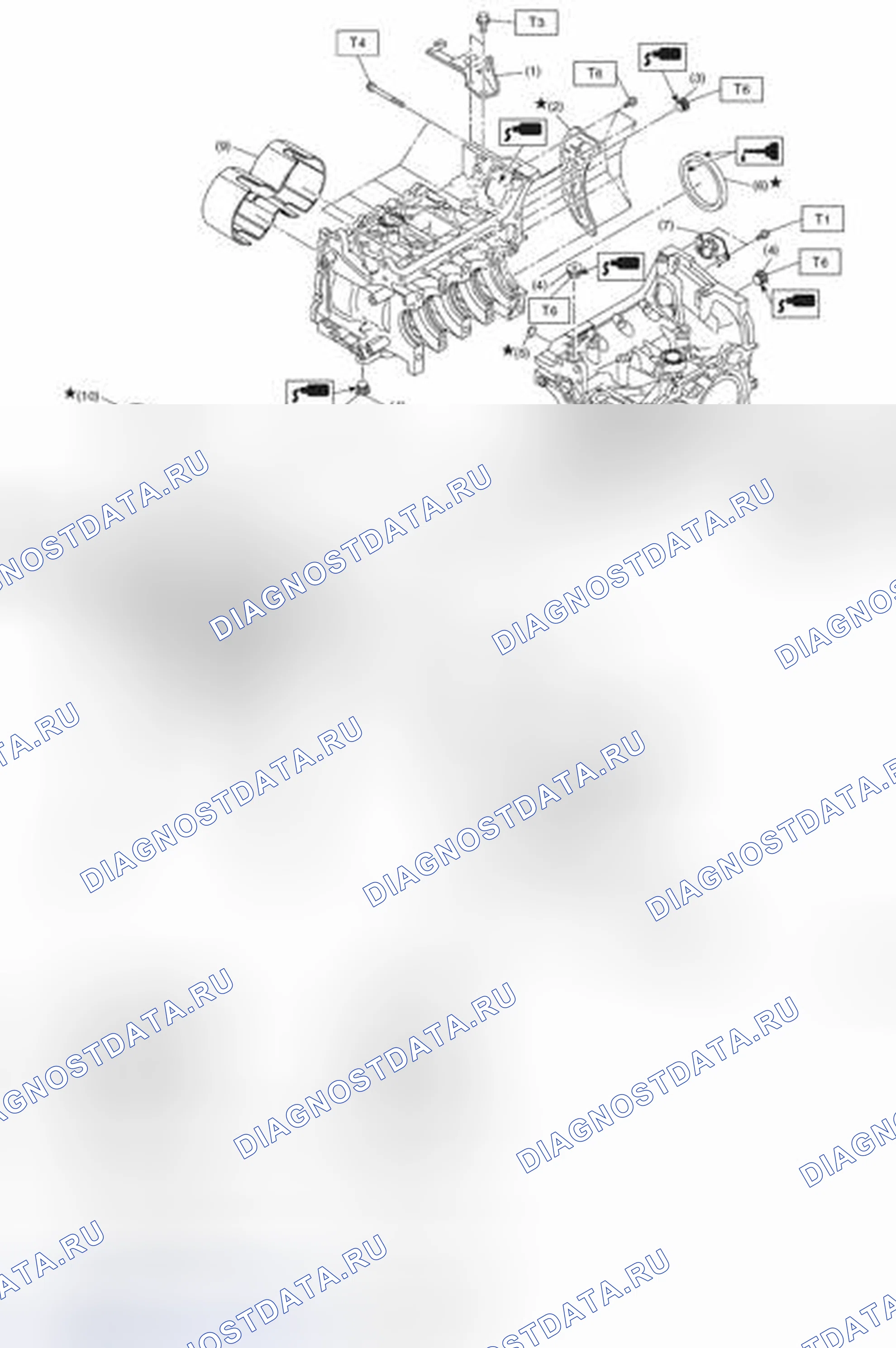 Рис. 80: БЛОК ЦИЛИНДРОВ 1. Subaru Impreza GK