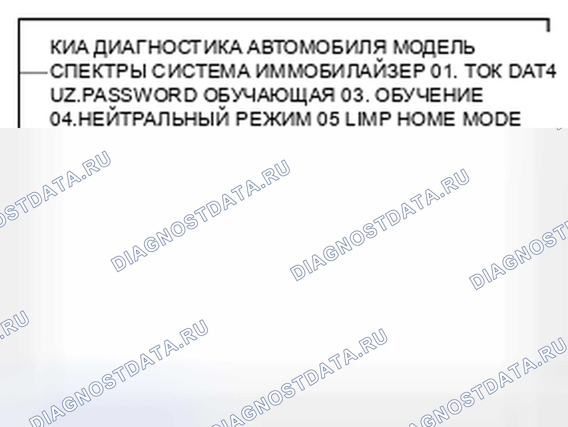 Рис. 103: ФУНКЦИЯ LIMP HOME. Kia Spectra I рестайлинг 2