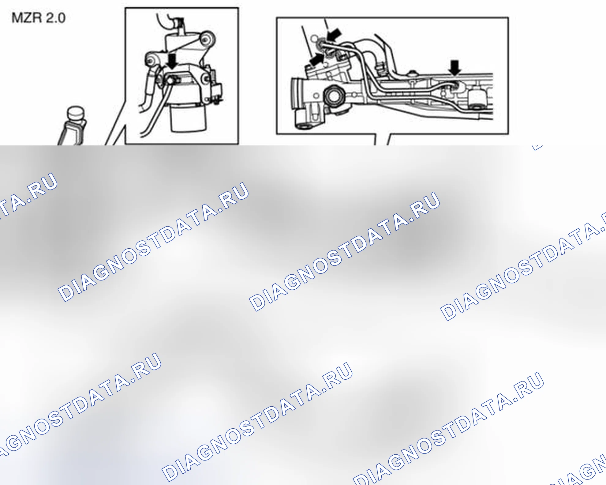 Рис. 4: Проверка утечки жидкости. Mazda 3 BL рестайлинг