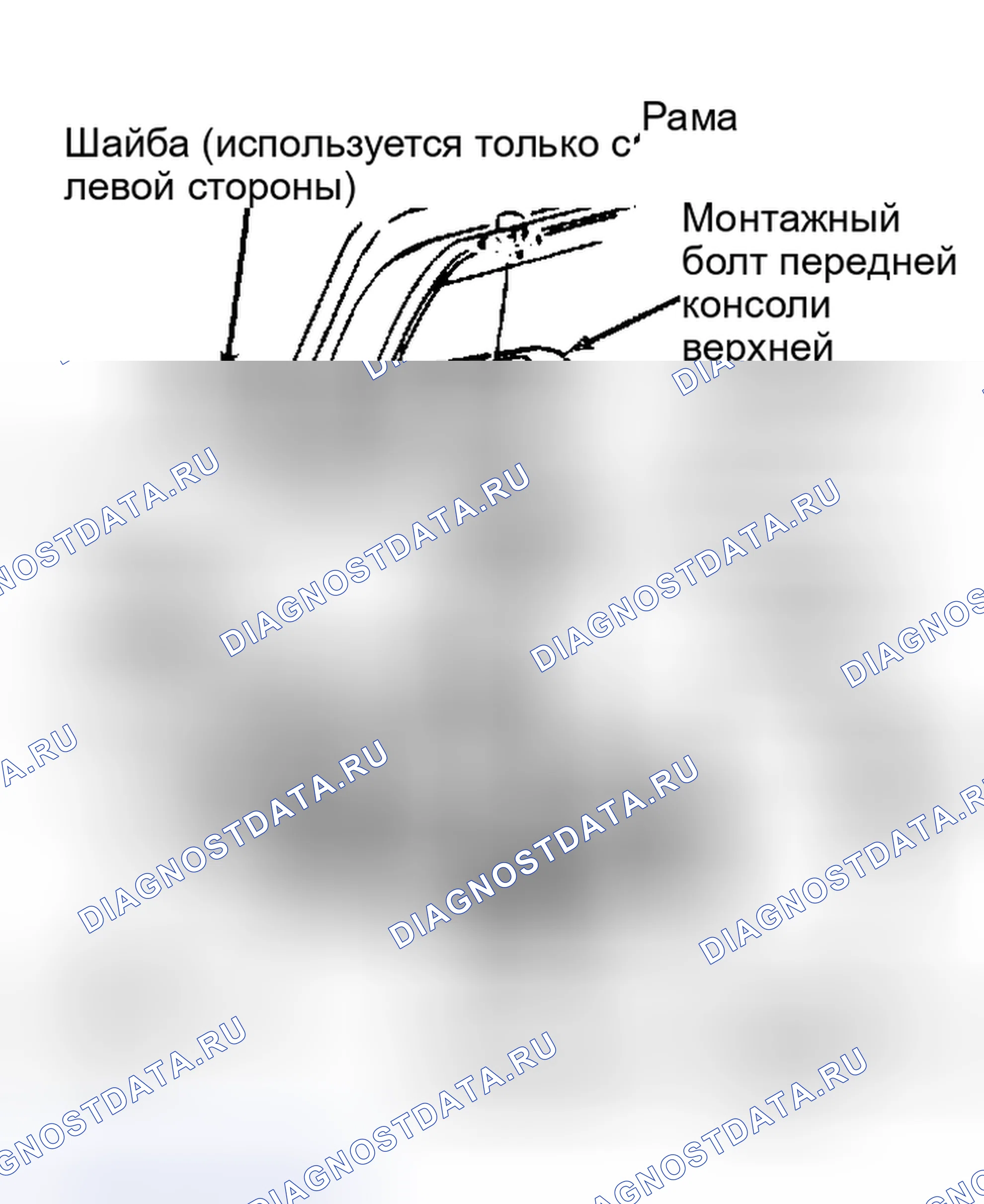 Рис. 9: Установка траверсы в сборе на корпусах «E» и «K». Oldsmobile Toronado IV