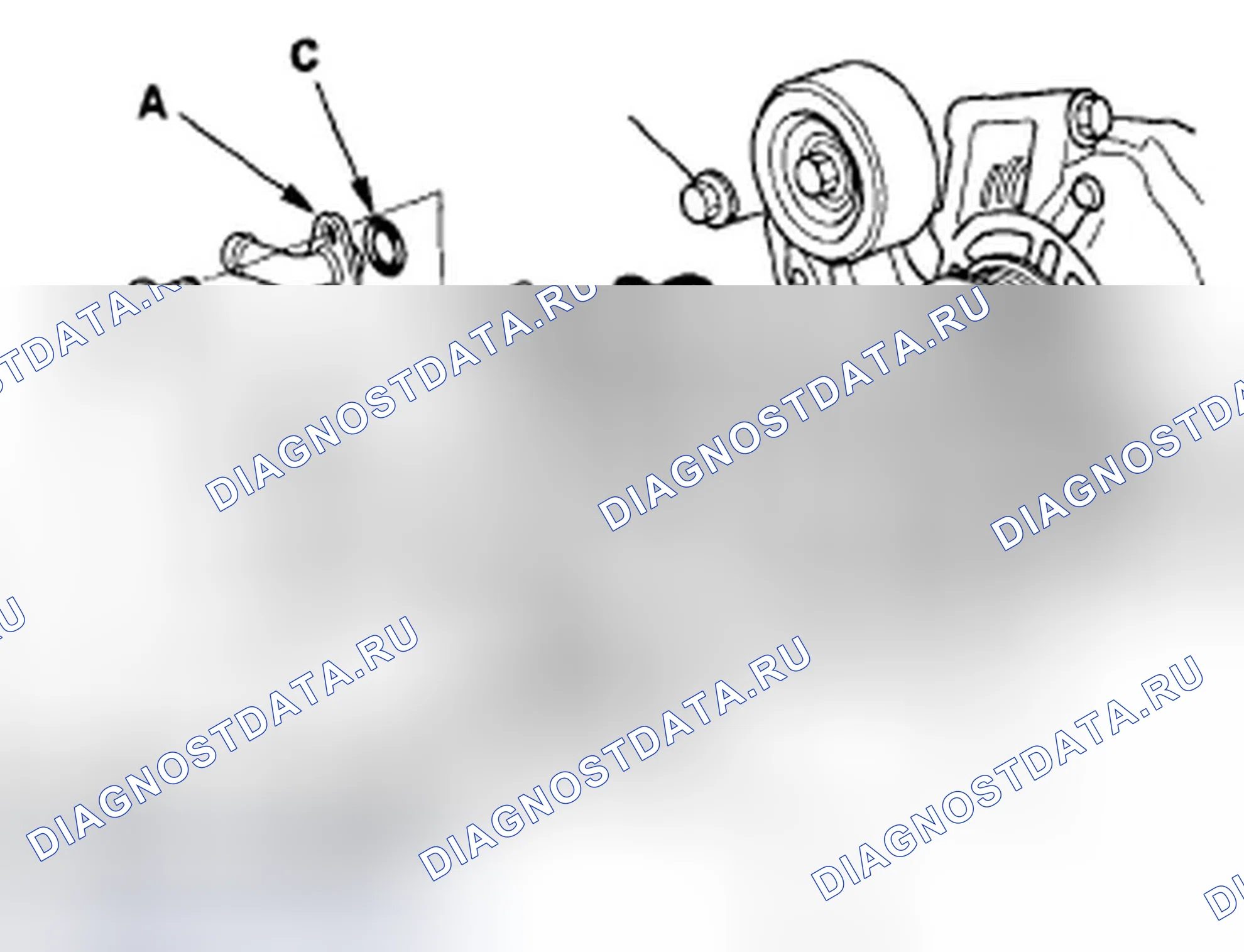 Рис. 43: Замена водяного насоса. Honda Civic VIII