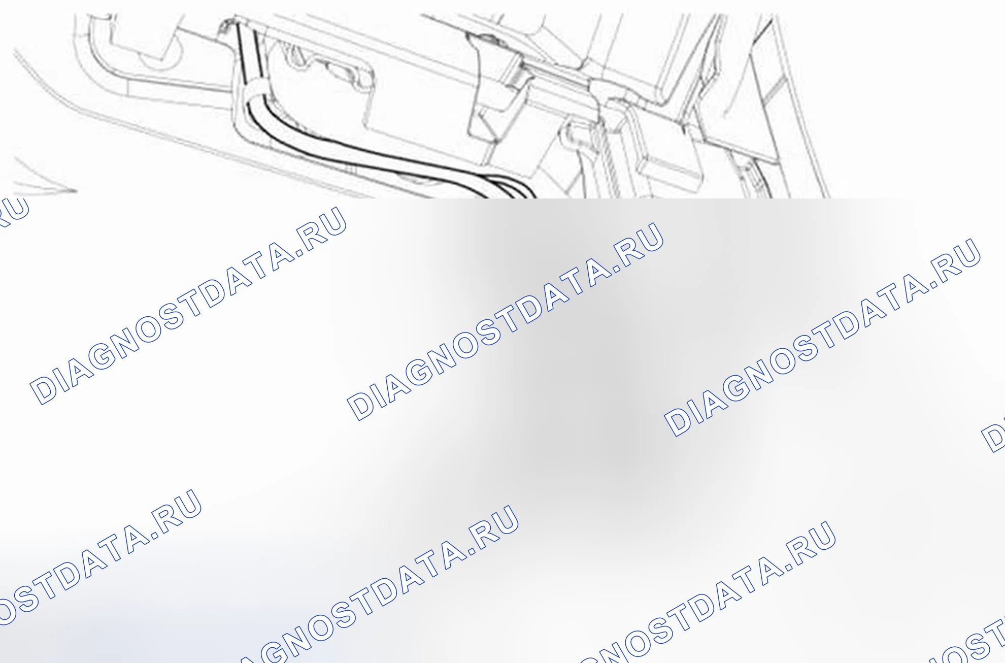 Рис. 64: Верхний антенный кабель к нижнему антенному кабелю. Ford Edge I рестайлинг