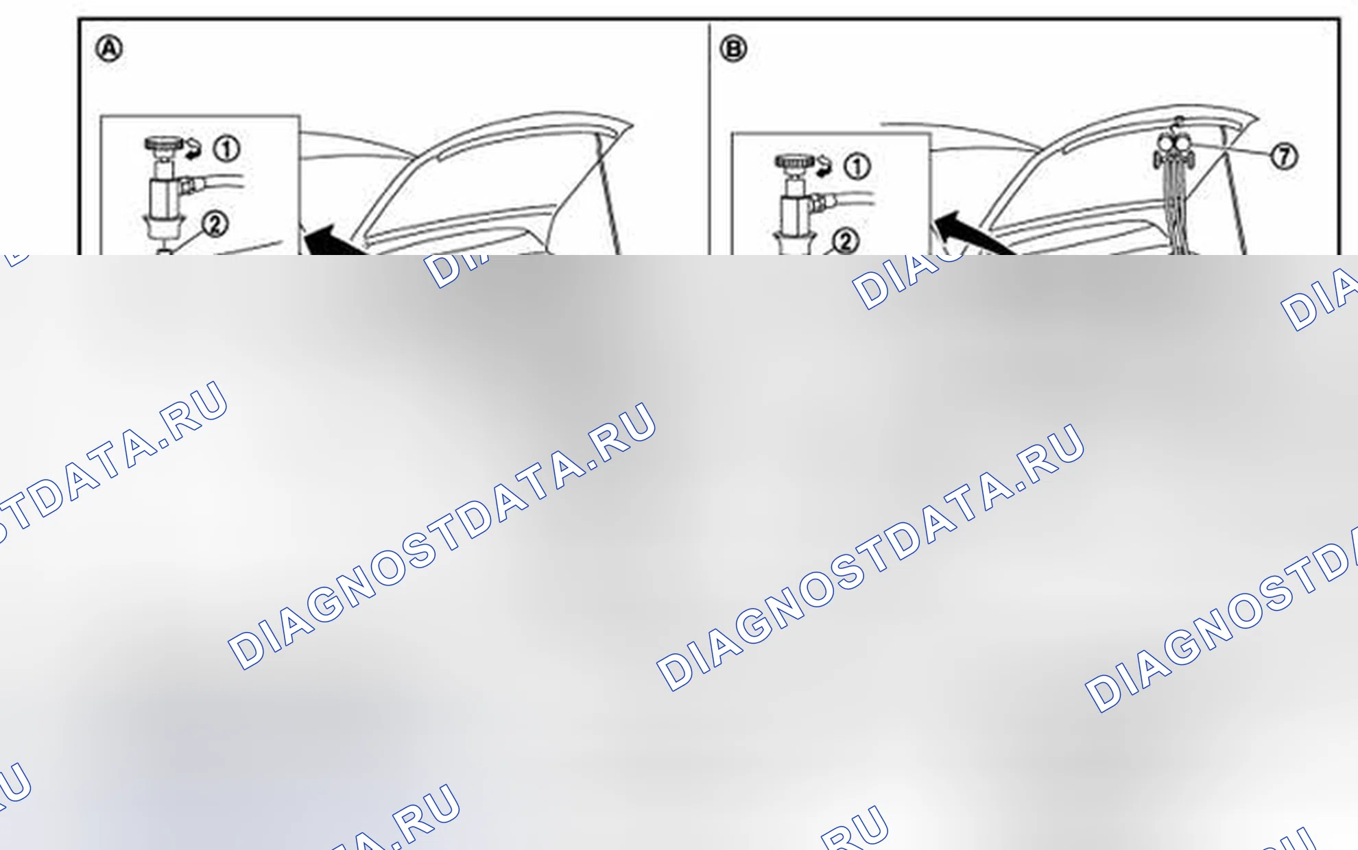 Рис. 69: ПОДКЛЮЧЕНИЕ СЕРВИСНЫХ ИНСТРУМЕНТОВ И ОБОРУДОВАНИЯ. Nissan 370Z I рестайлинг