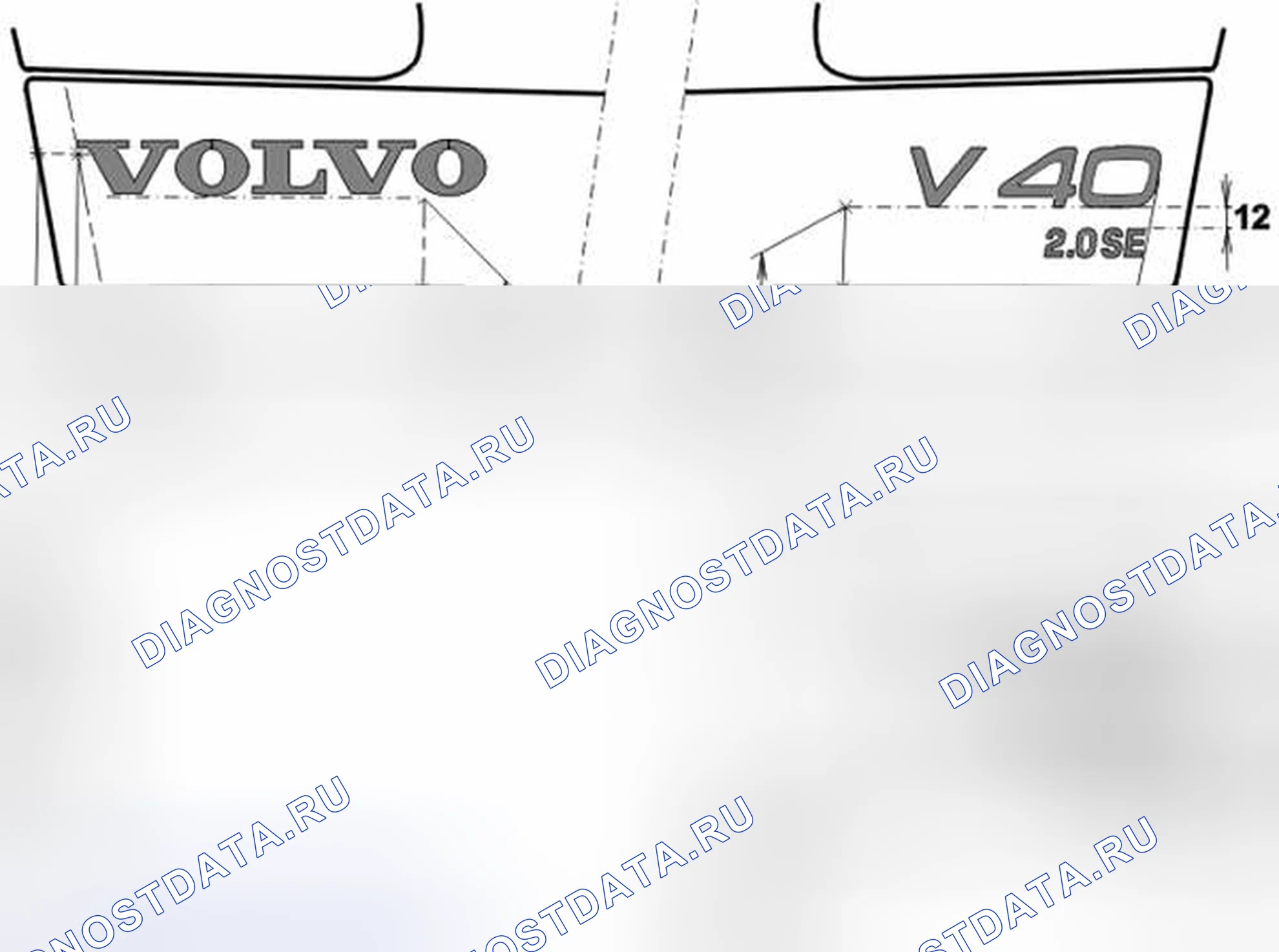 Рис. 20: Установка значка. Volvo V40 I рестайлинг