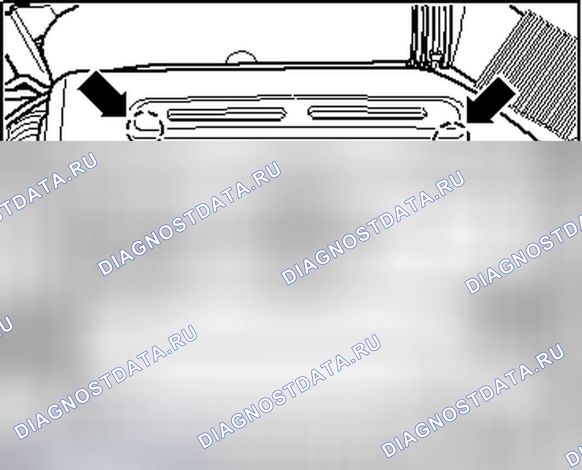 Рис. 43: Идентификация точек крепления крышки двигателя. Volkswagen Tiguan I