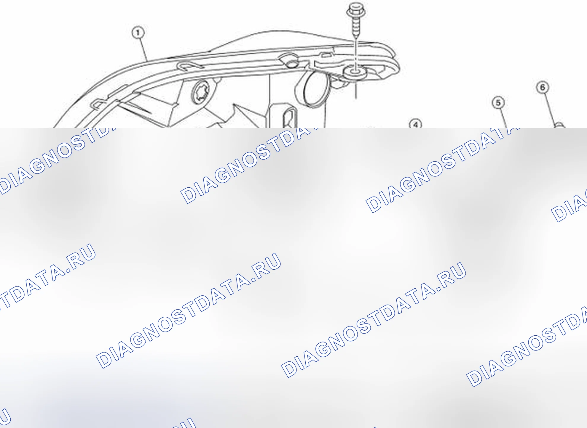 Рис. 14: Идентификация компонентов фары. Nissan Sentra B16