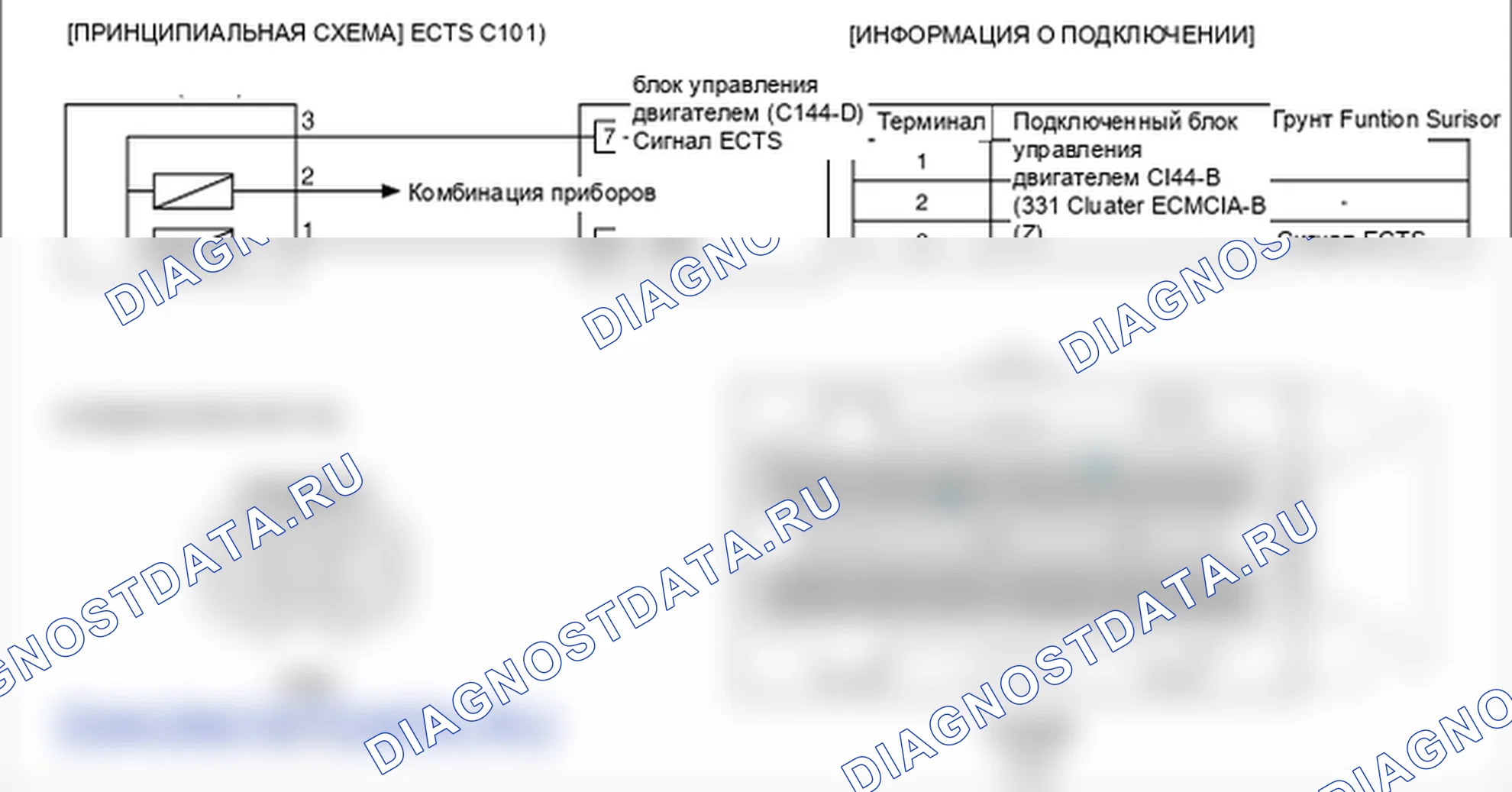 Фрагмент электросхемы: P0116. Kia Sorento BL