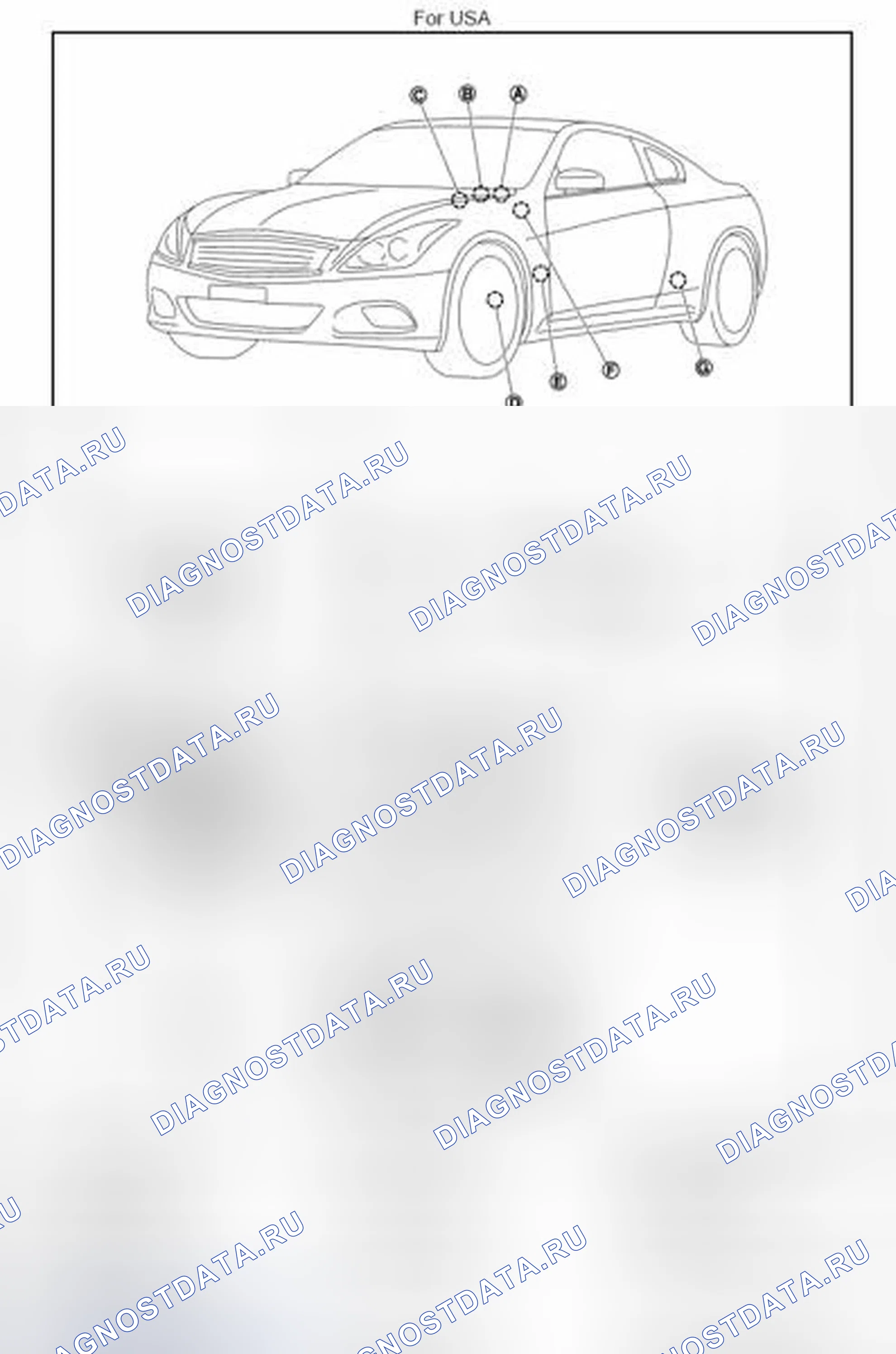 Рис. 5: Расположение компонентов. Infiniti Q60 I
