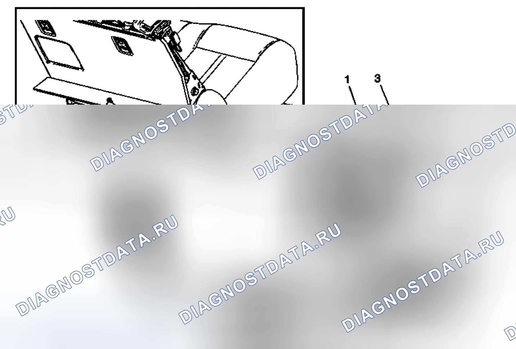 Рис. 5: Замена центрального ремня заднего сиденья. Cadillac SRX II