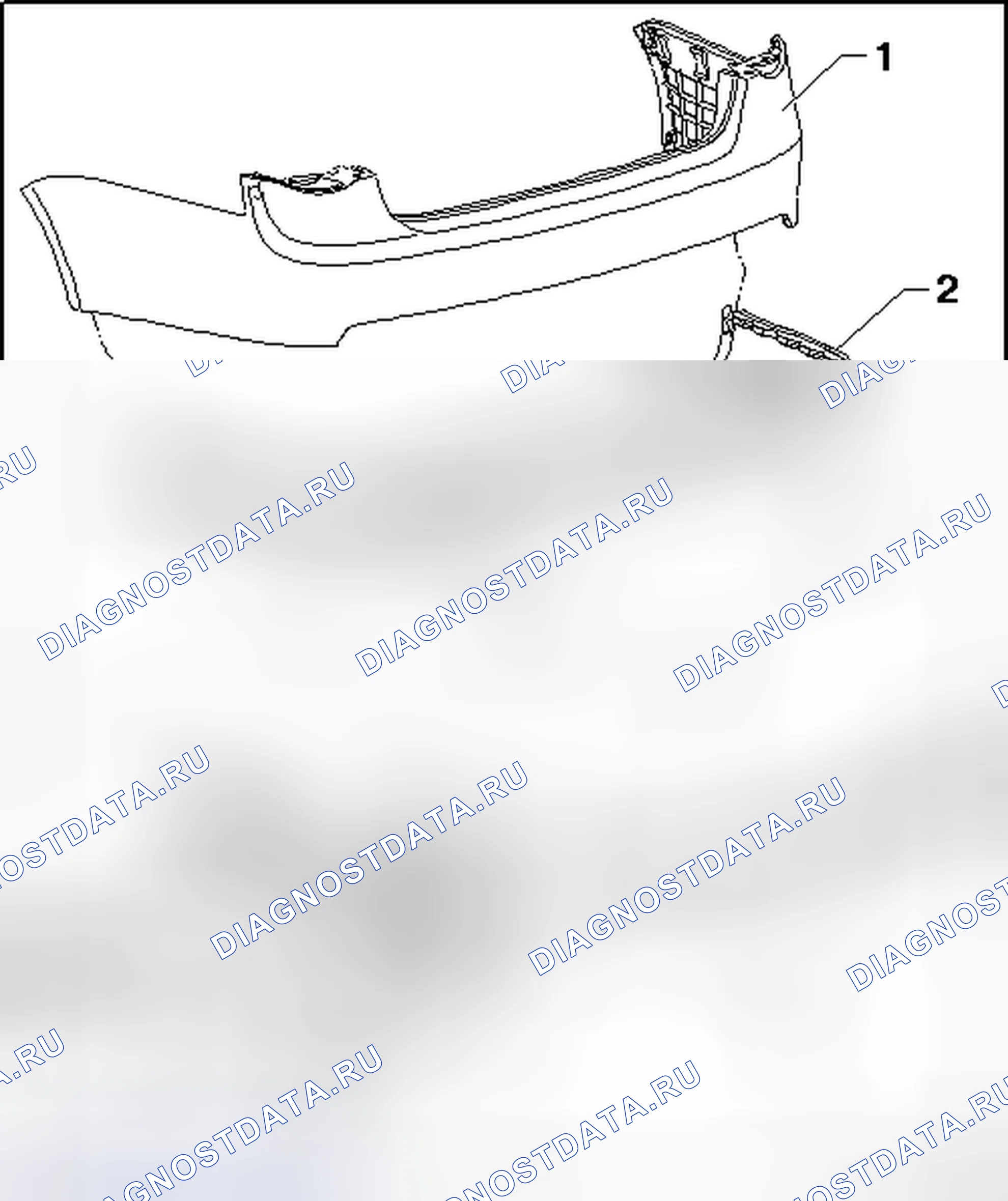 Рис. 443: КРЕПЛЕНИЯ КРЫШКИ БАМПЕРА. Volkswagen Jetta V