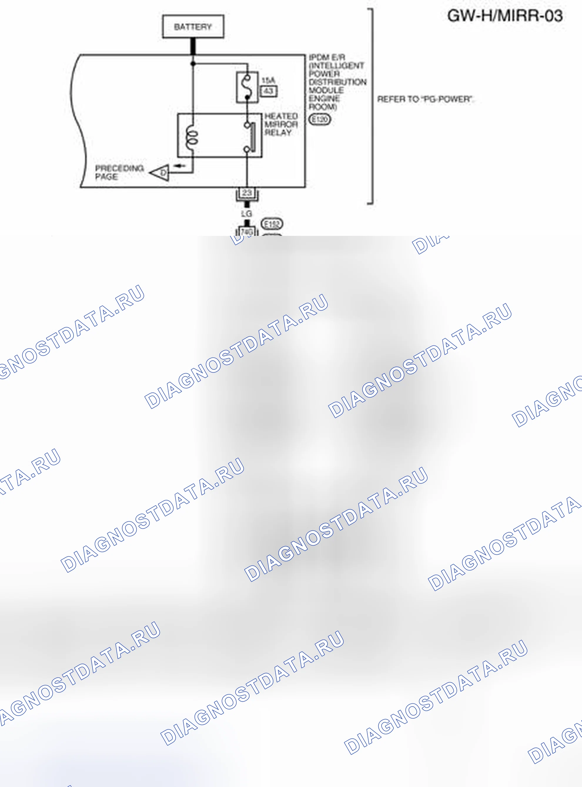 Рис. 27: электросхема - Gm-H / MIRR-03. Nissan Frontier D40