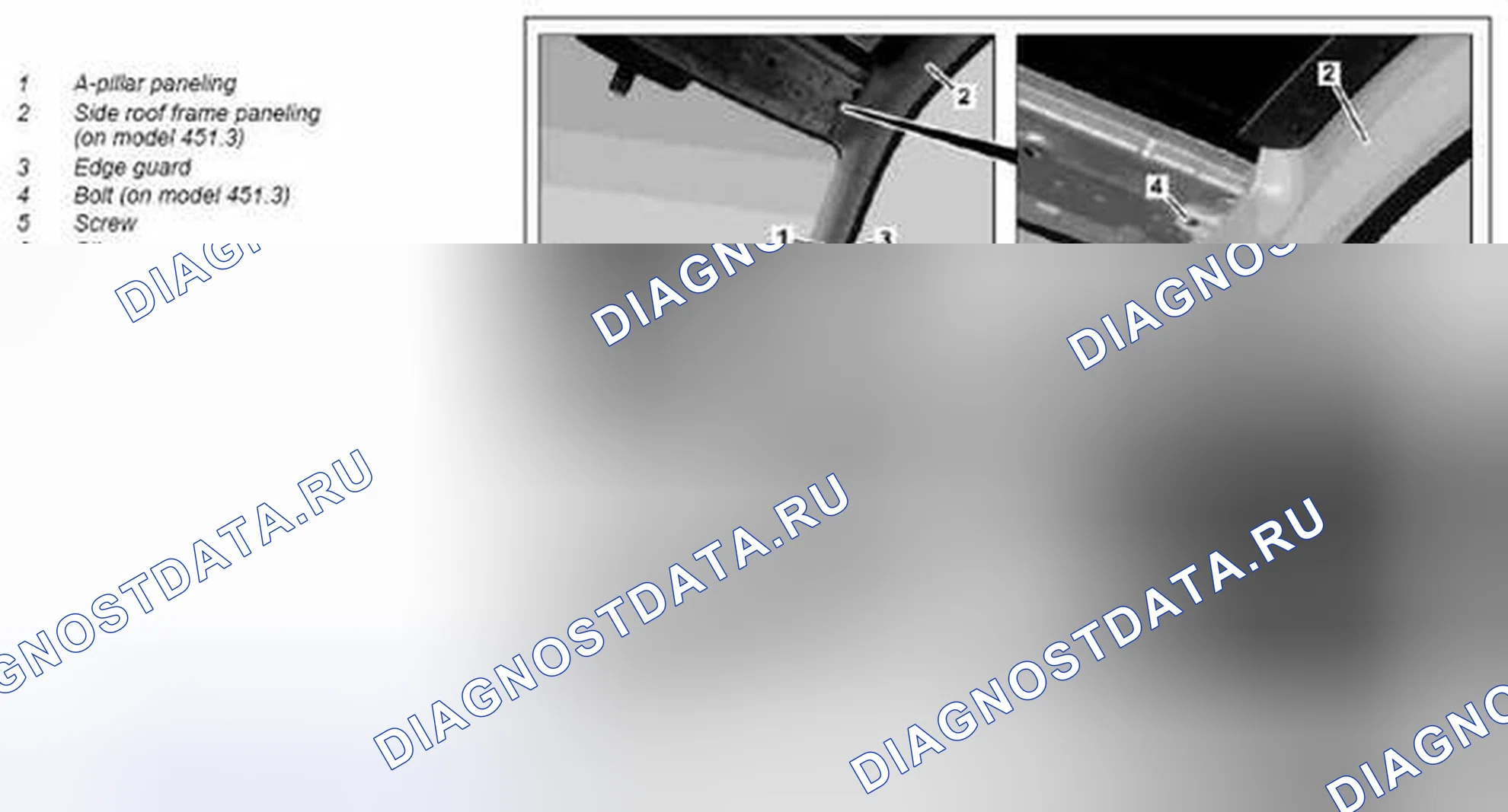 Рис. 130: Демонтаж / монтаж панелей на стойке А - AR68.30-P-4050MCU. Kia Soul I