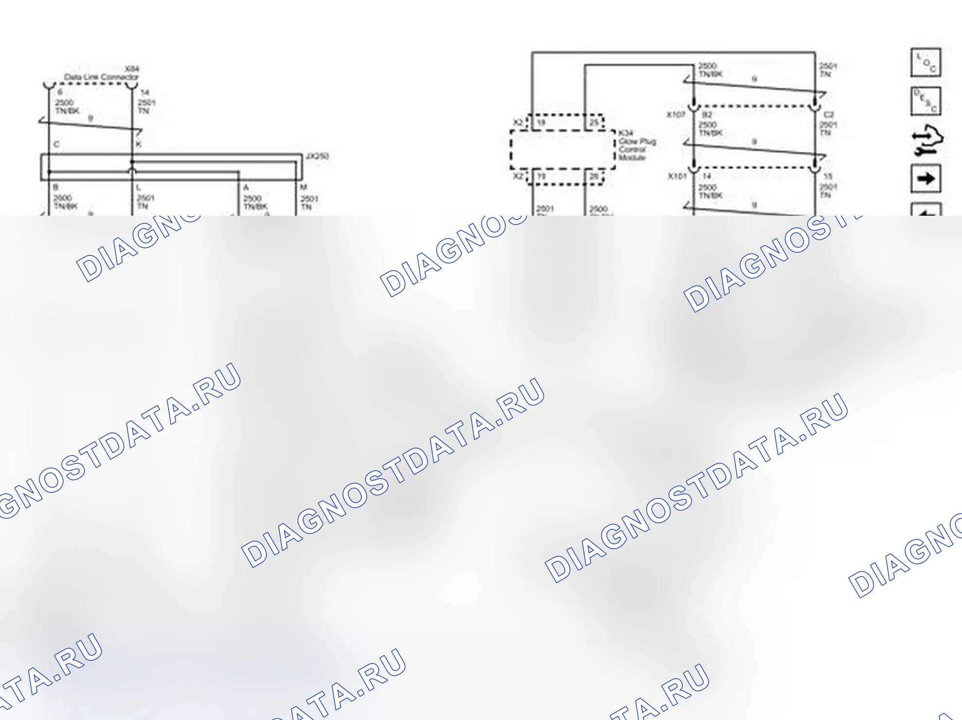 Рис. 3: Схема проводки высокоскоростной сети GMLAN (дизель). Chevrolet Express G1500 