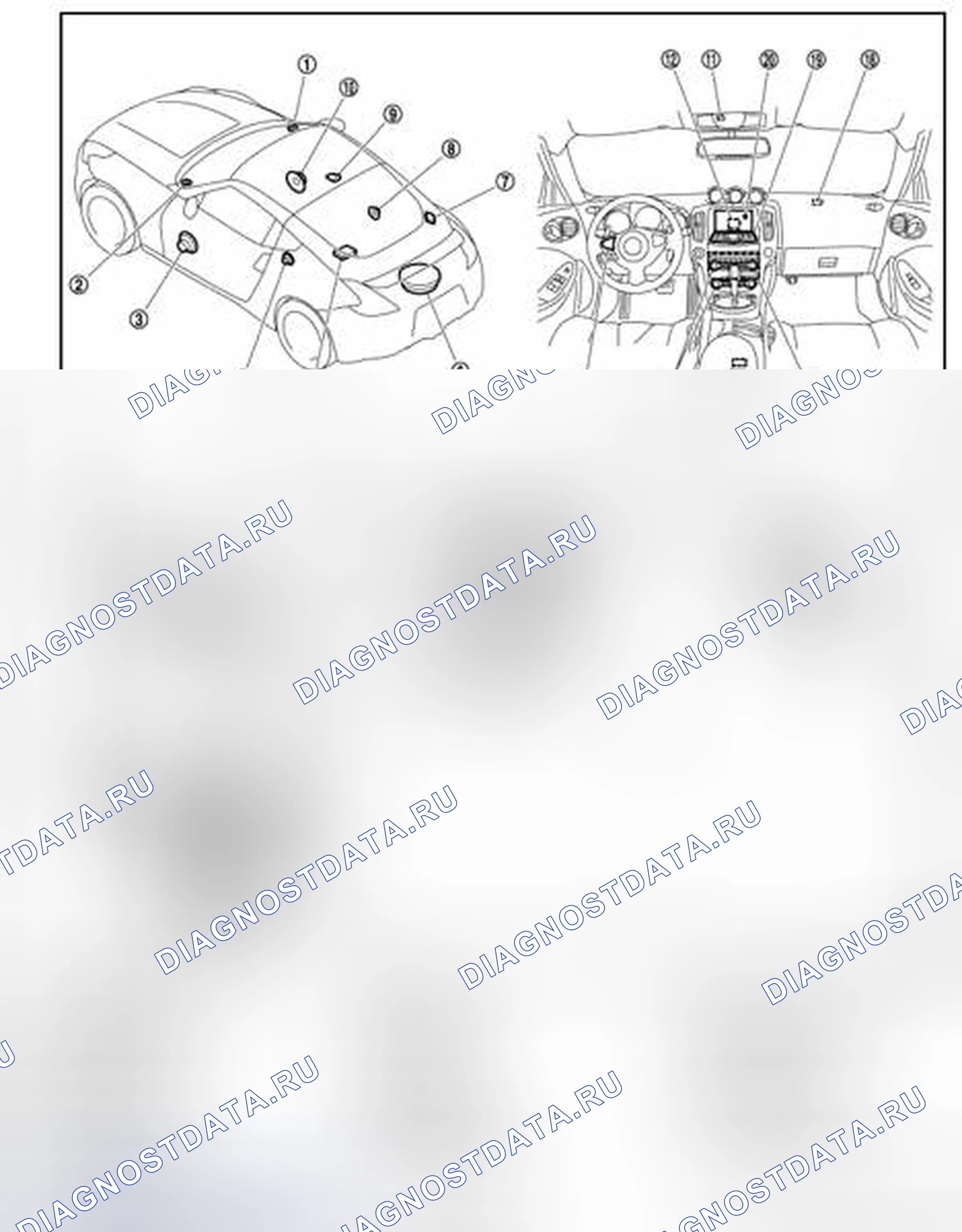 Рис. 181: Расположение компонентов. Honda MDX I
