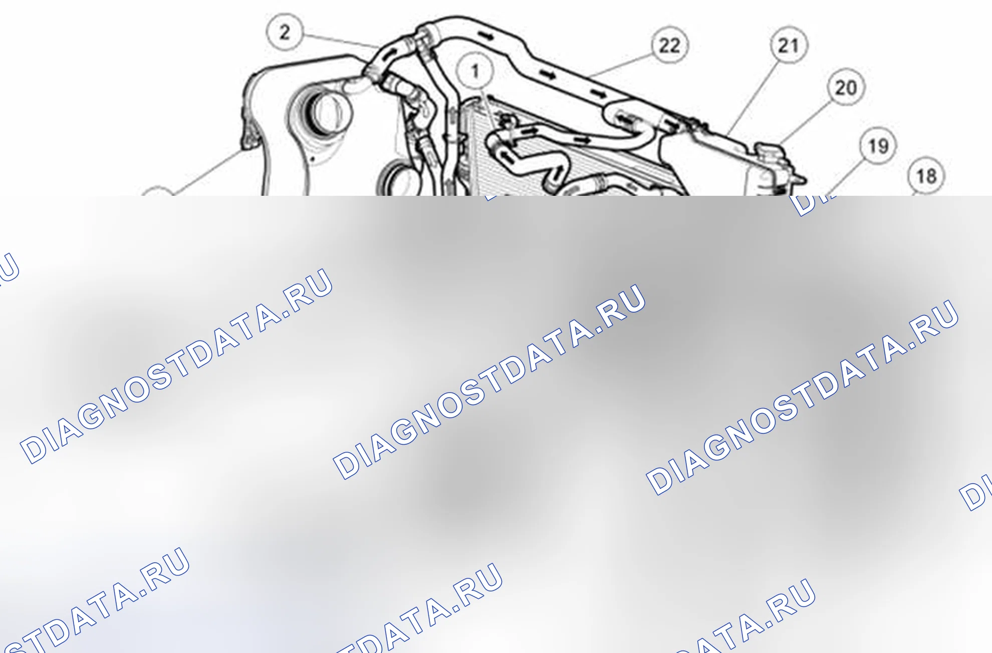 Рис. 118: Схема потока хладагента. Ford Pickup F250 Super Duty II