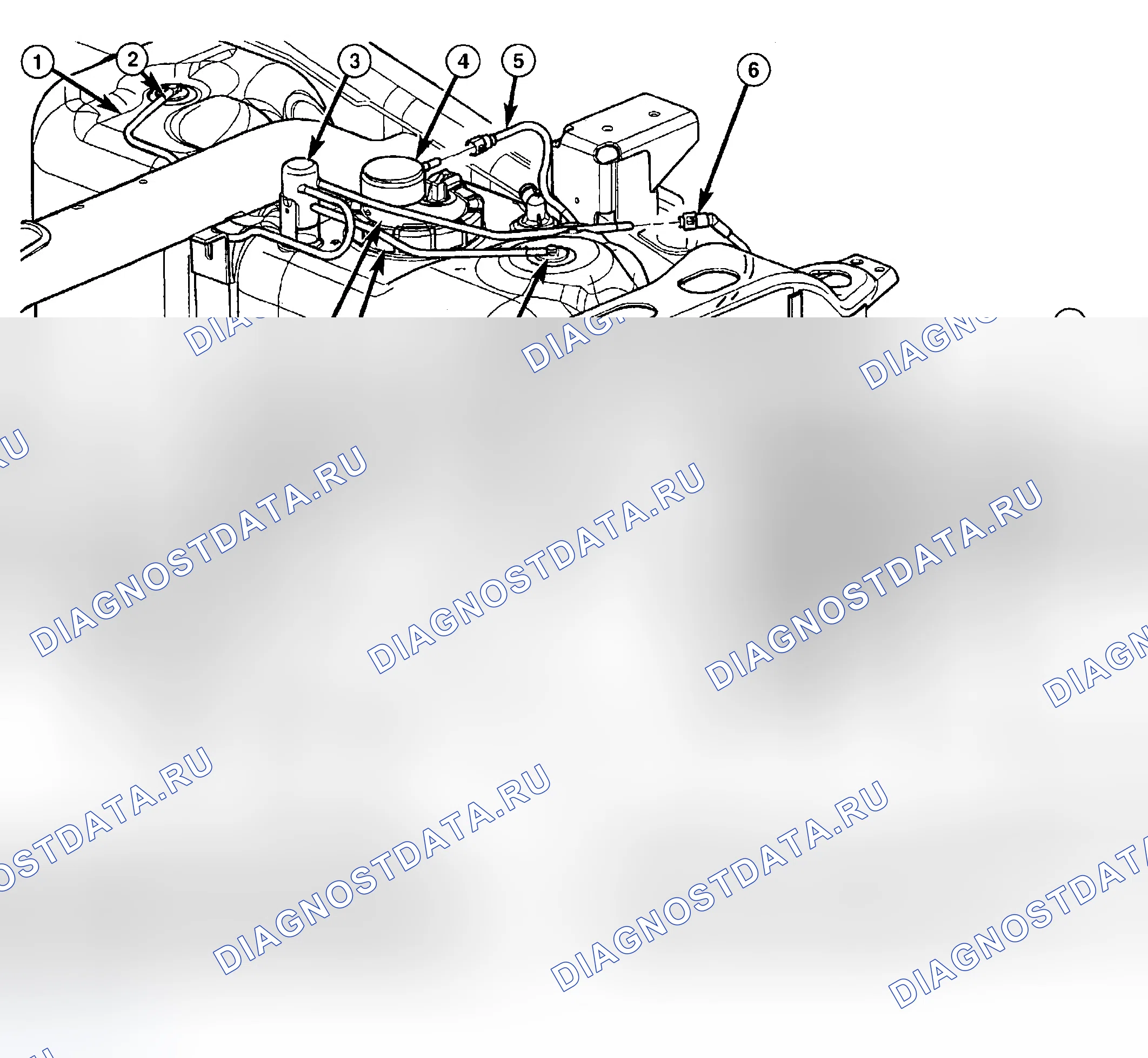 Рис. 1: ОПИСАНИЕ - СИСТЕМА EVAP. Dodge Pickup R1500 