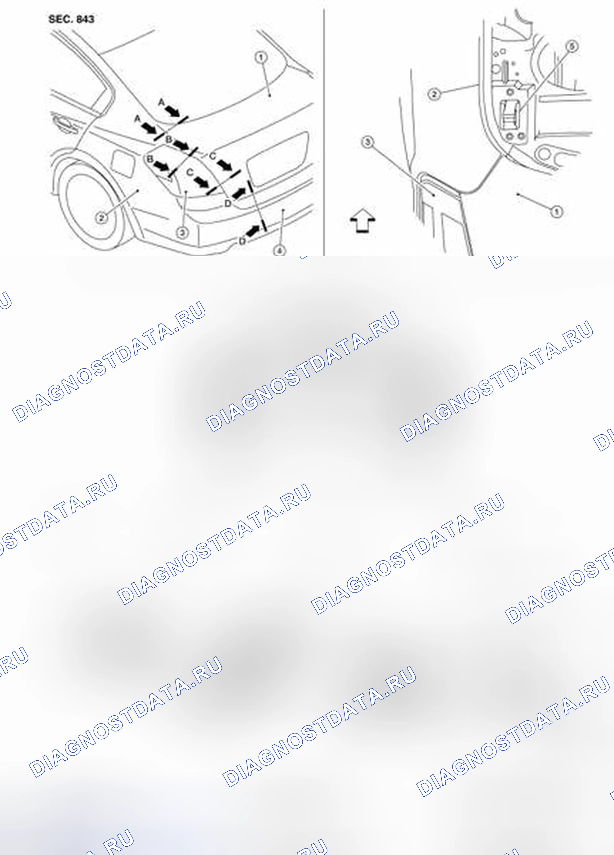 Рис. 352: УЗЕЛ КРЫШКИ БАГАЖНИКА: Регулировка. Nissan Altima L32 рестайлинг