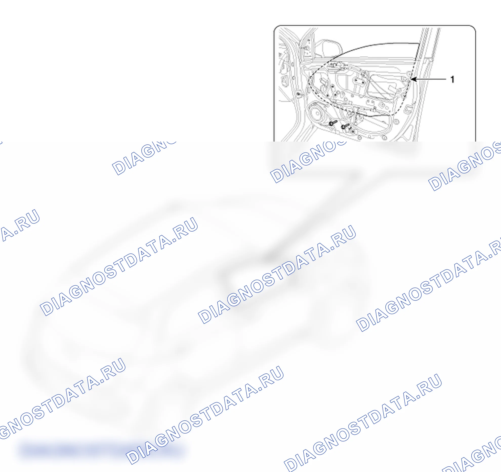 Расположение деталей стекла окна передней двери. Hyundai GRAND i10/Xcent BA