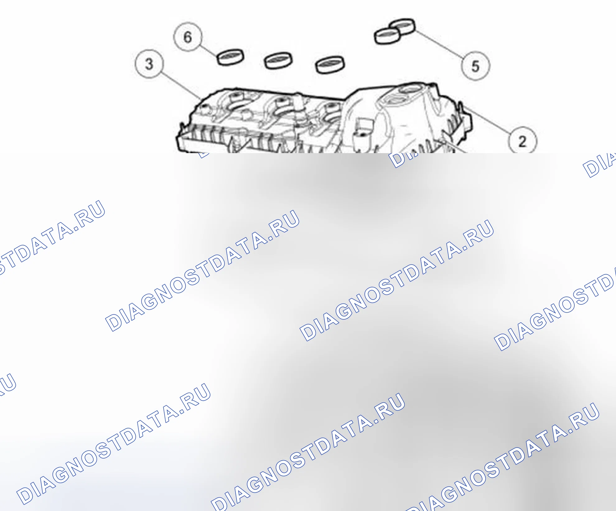 Рис. 491: Крышка клапана - правая (Вид 2 из 2). Ford Mustang V рестайлинг