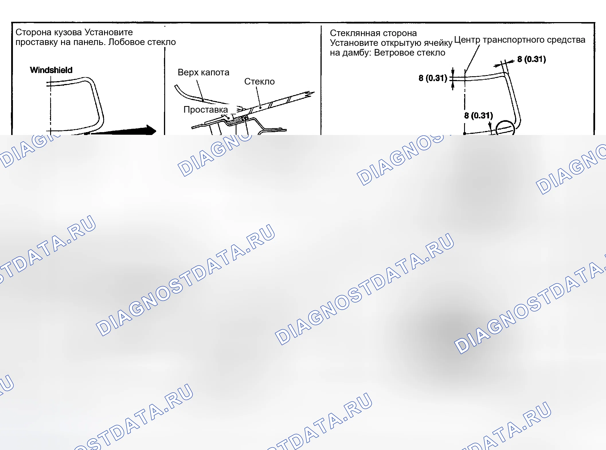 Рис. 4: ЛОБОВОЕ СТЕКЛО. Honda Odyssey (North America) I