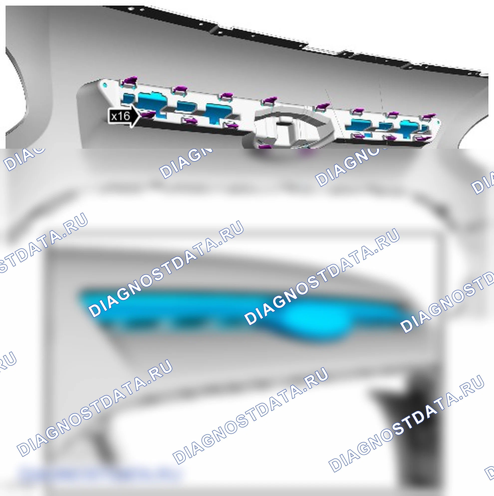 Разборка и сборка кожуха переднего бампера. Ford Transit Connect II