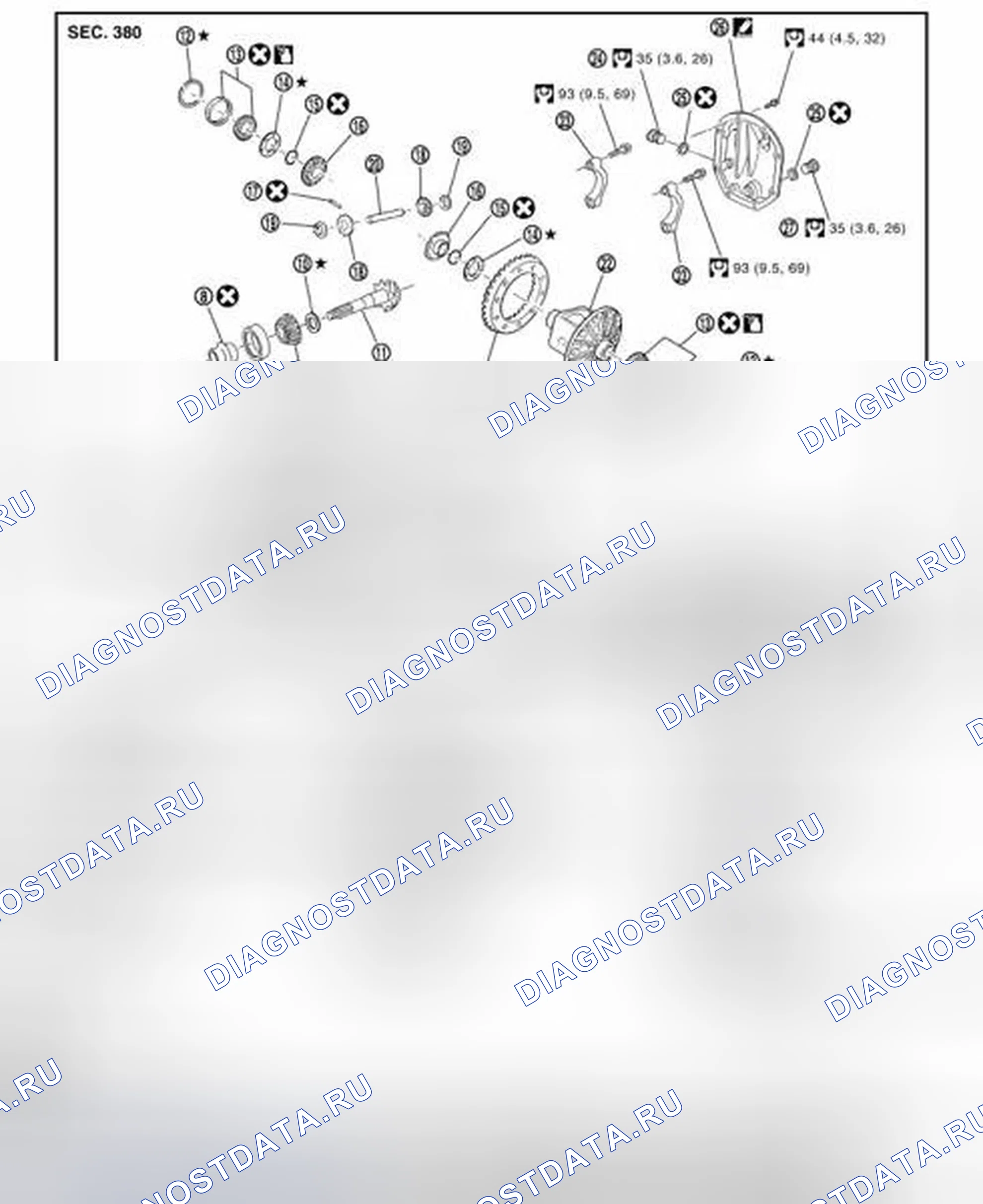 Рис. 109: AWD: Разнесенный вид. Infiniti EX35 I