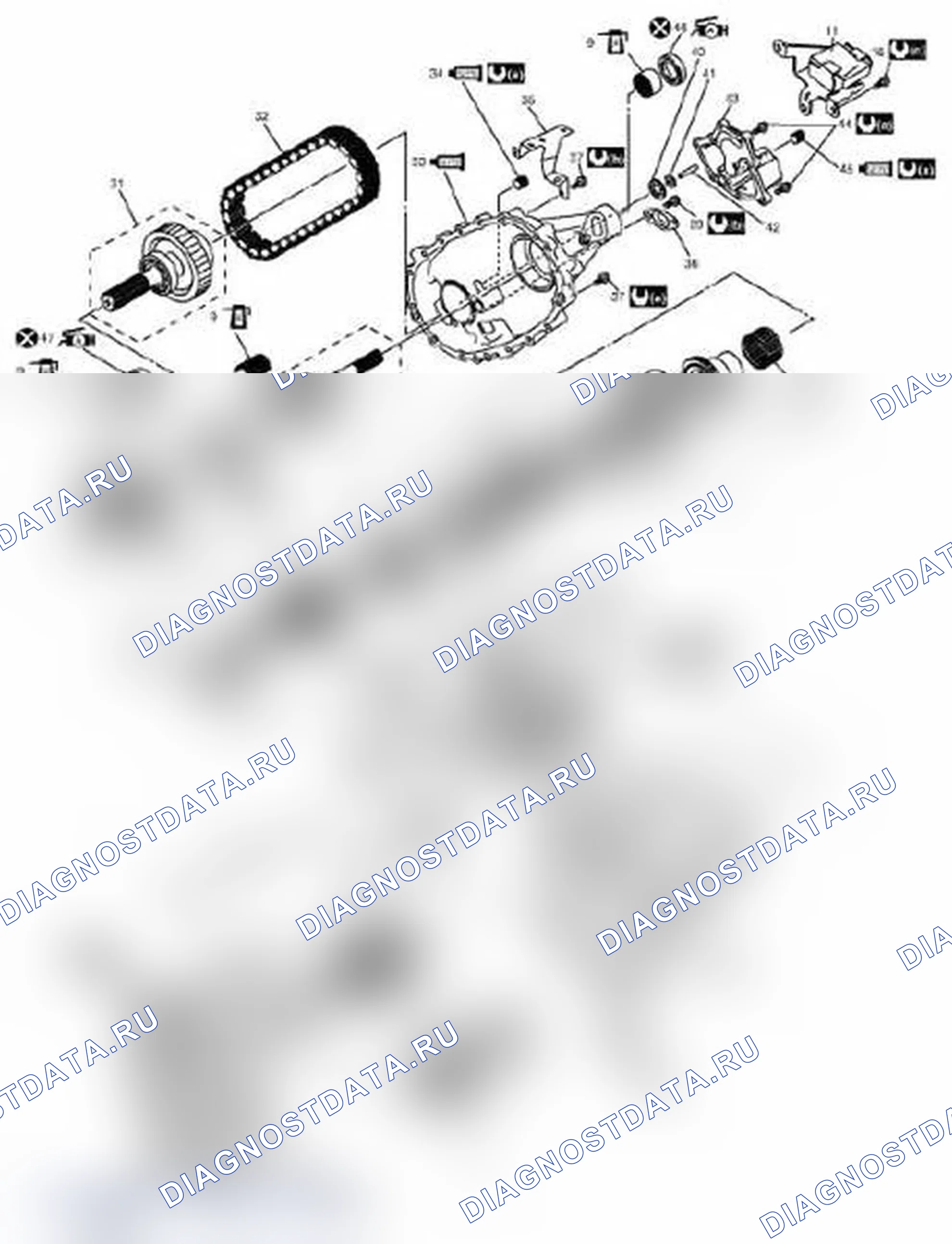Рис. 174: Компоненты узла переноса. Suzuki Grand Vitara II