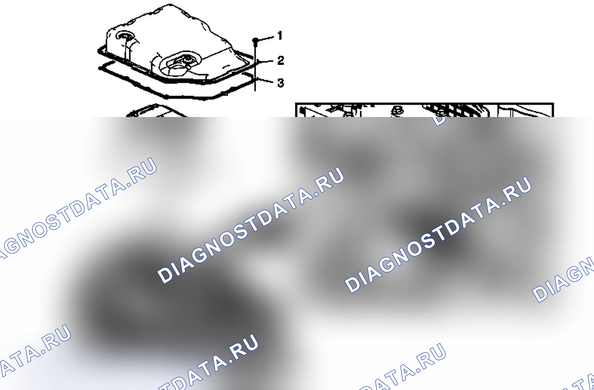 Рис. 231: Снятие поддона трансмиссионной жидкости, фильтра для жидкости и фильтра вспомогательного насоса для жидкости. Chevrolet Silverado 3500 HD 