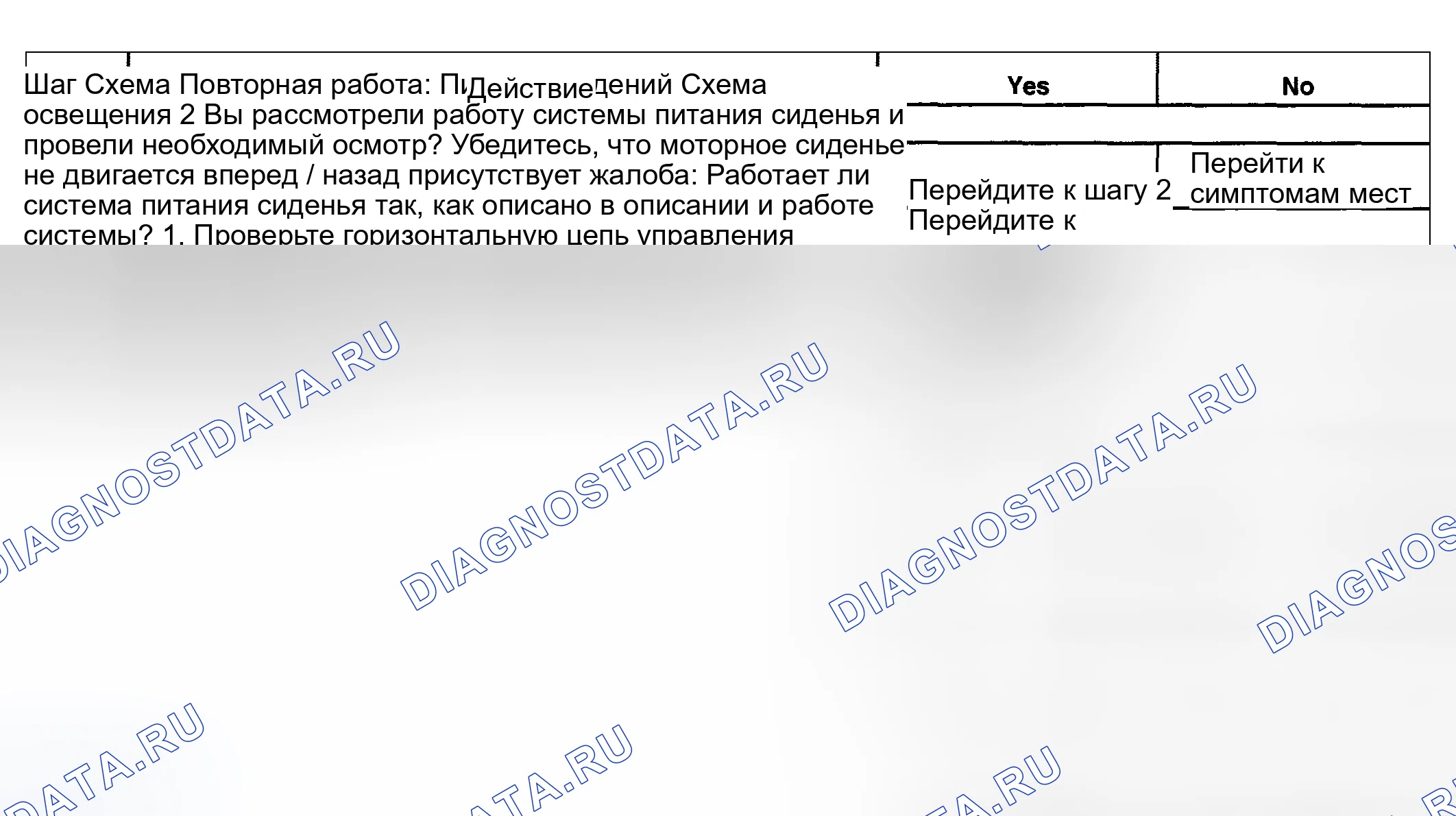 Рис. 48: Сиденье с электроприводом не перемещается вперед / назад (без A45, гнездо памяти). Hyundai Terracan I рестайлинг