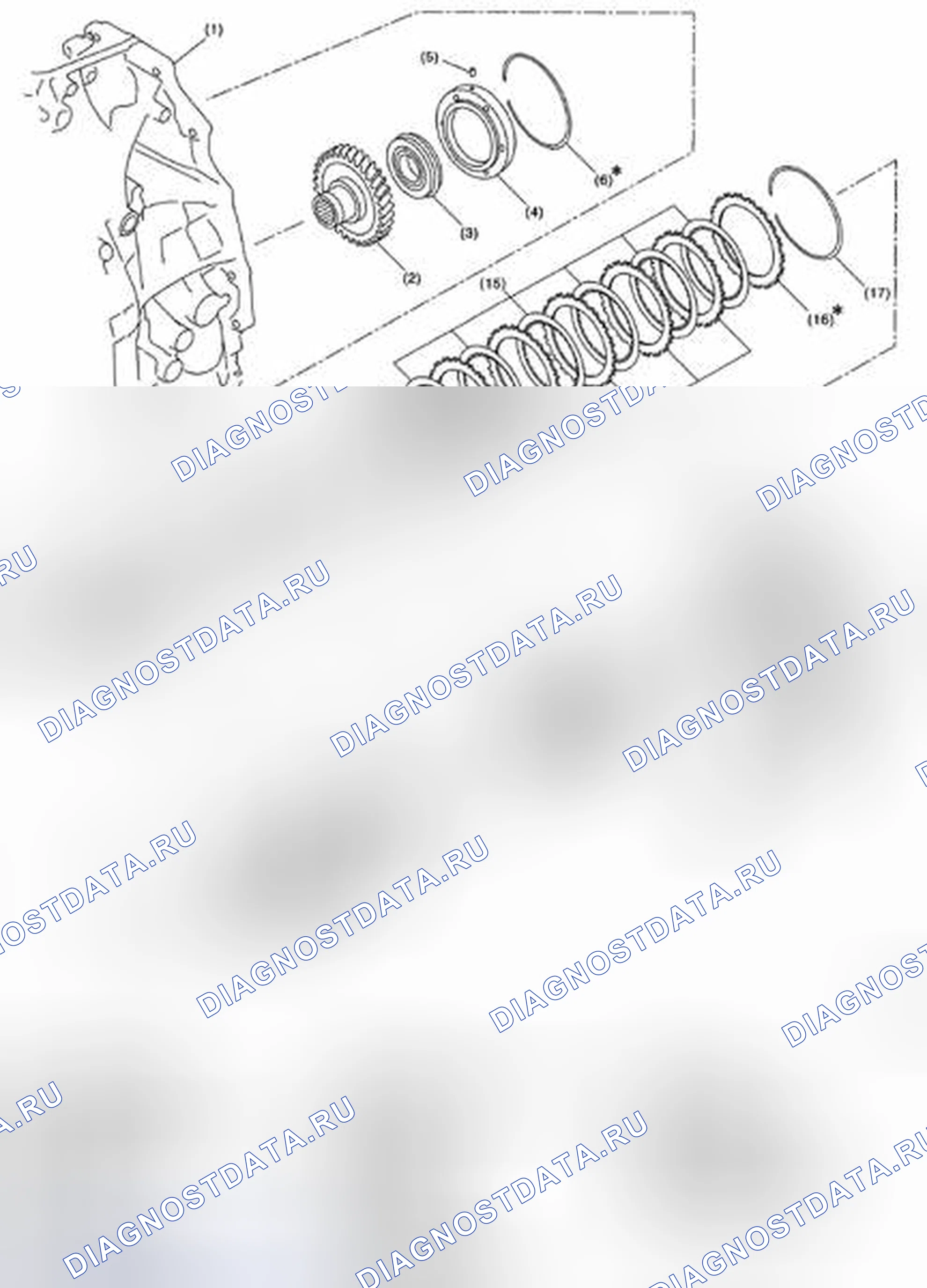 Рис. 561: ПЕРЕДНИЙ УЗЕЛ СЦЕПЛЕНИЯ И ВЕДОМАЯ ШЕСТЕРНЯ РЕДУКТОРА. Subaru Outback BR