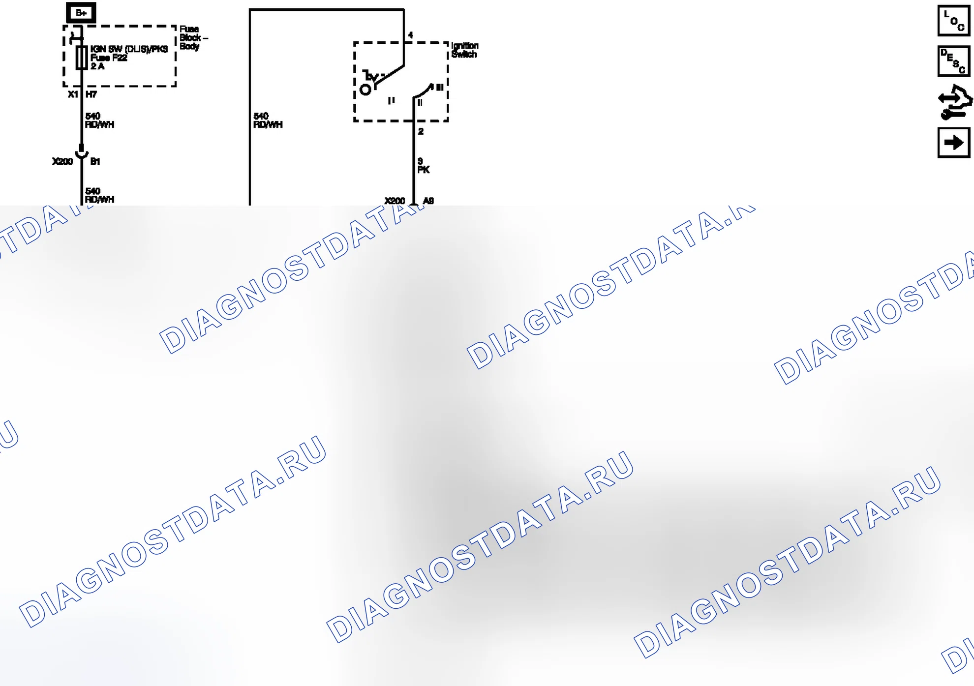 Рис. 168: Схема подключения реле RUN / CRNK. GMC RV Cutaway G3500 