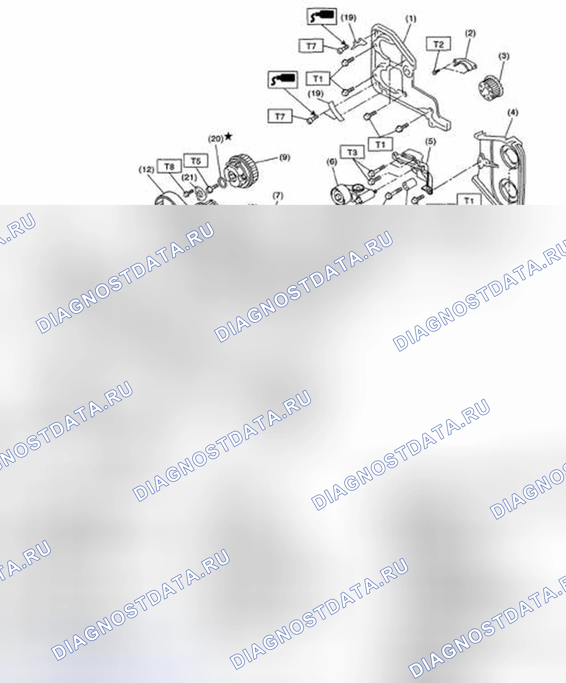 Рис. 295: ЗУБЧАТЫЙ РЕМЕНЬ. Subaru Impreza WRX GH