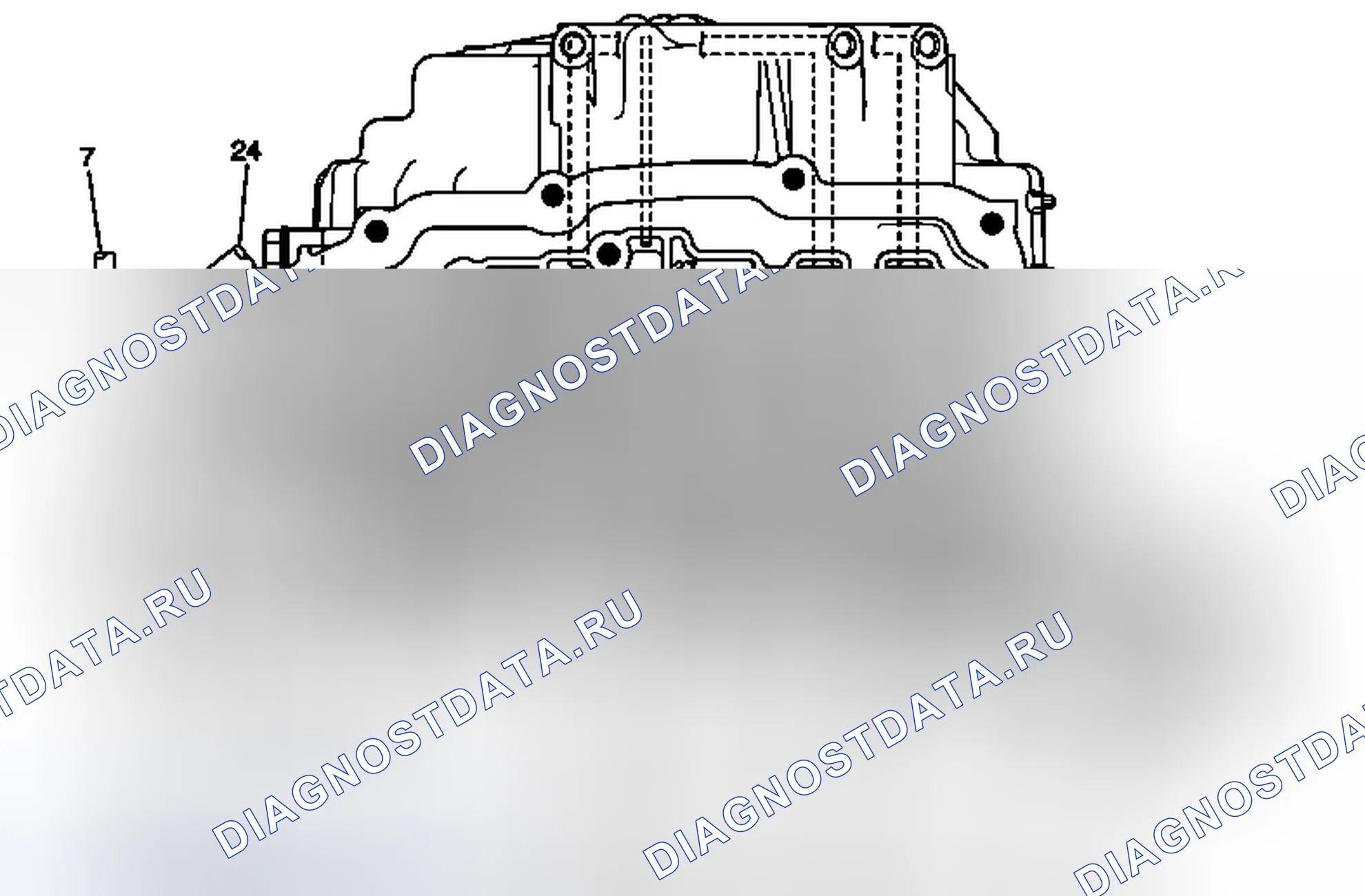 Рис. 44: Корпус - сторона корпуса регулирующего клапана. Chevrolet Captiva I рестайлинг