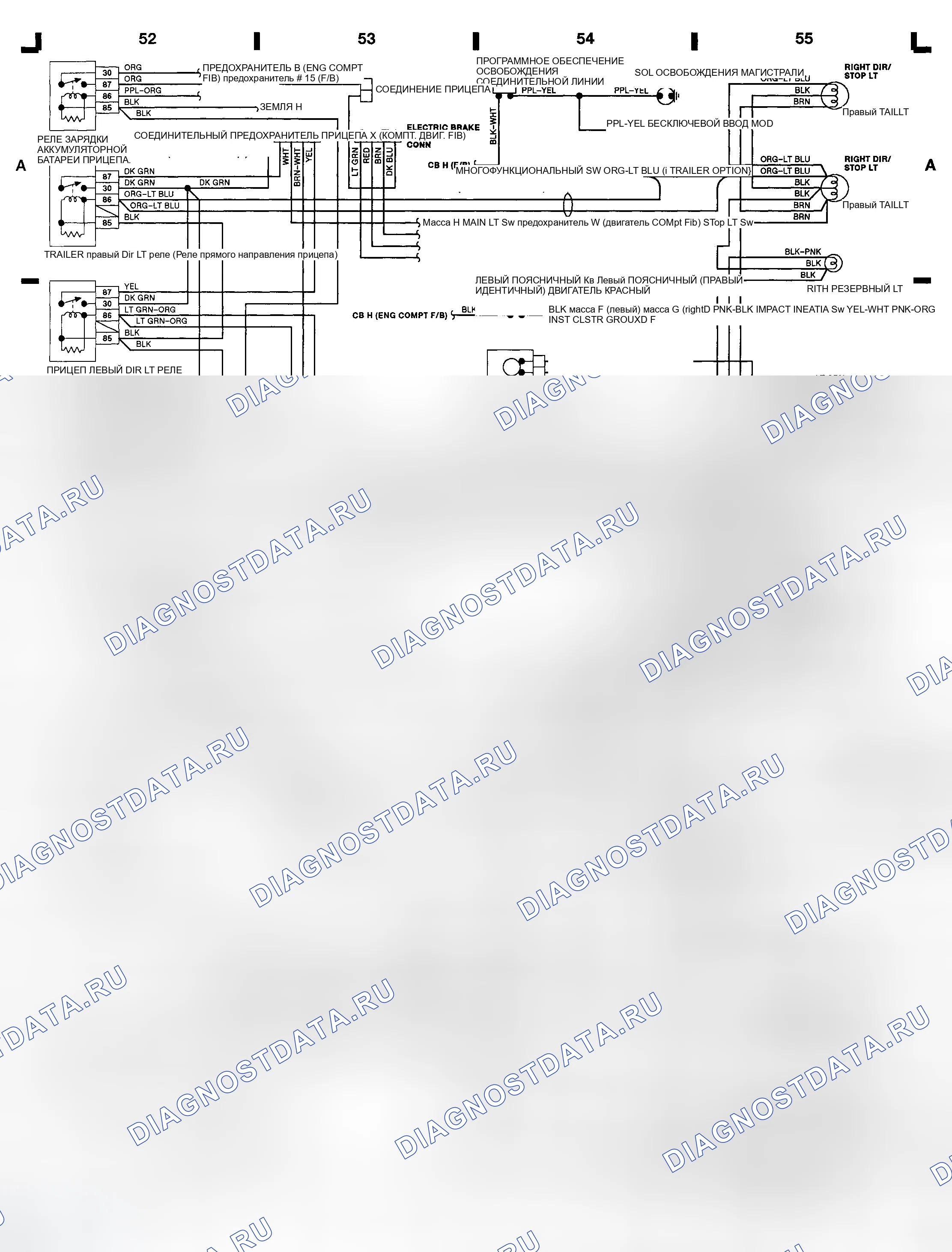 Рис. 12: Переключатель силового зеркала - городской вагон (сетка D-E 52-54). Ford Thunderbird X