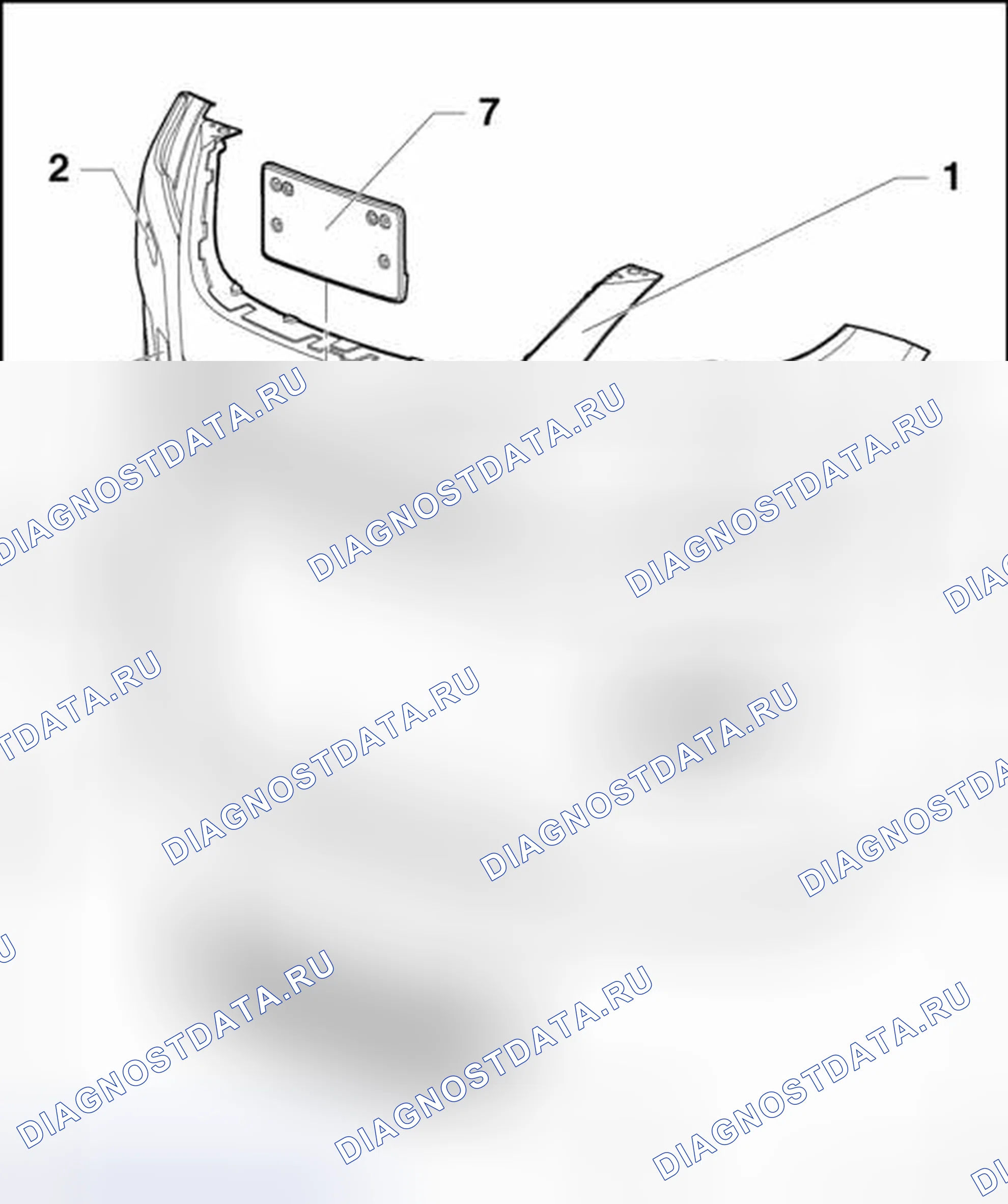 Рис. 43: КРЕПЛЕНИЯ КРЫШКИ ПЕРЕДНЕГО БАМПЕРА. Volkswagen Tiguan I
