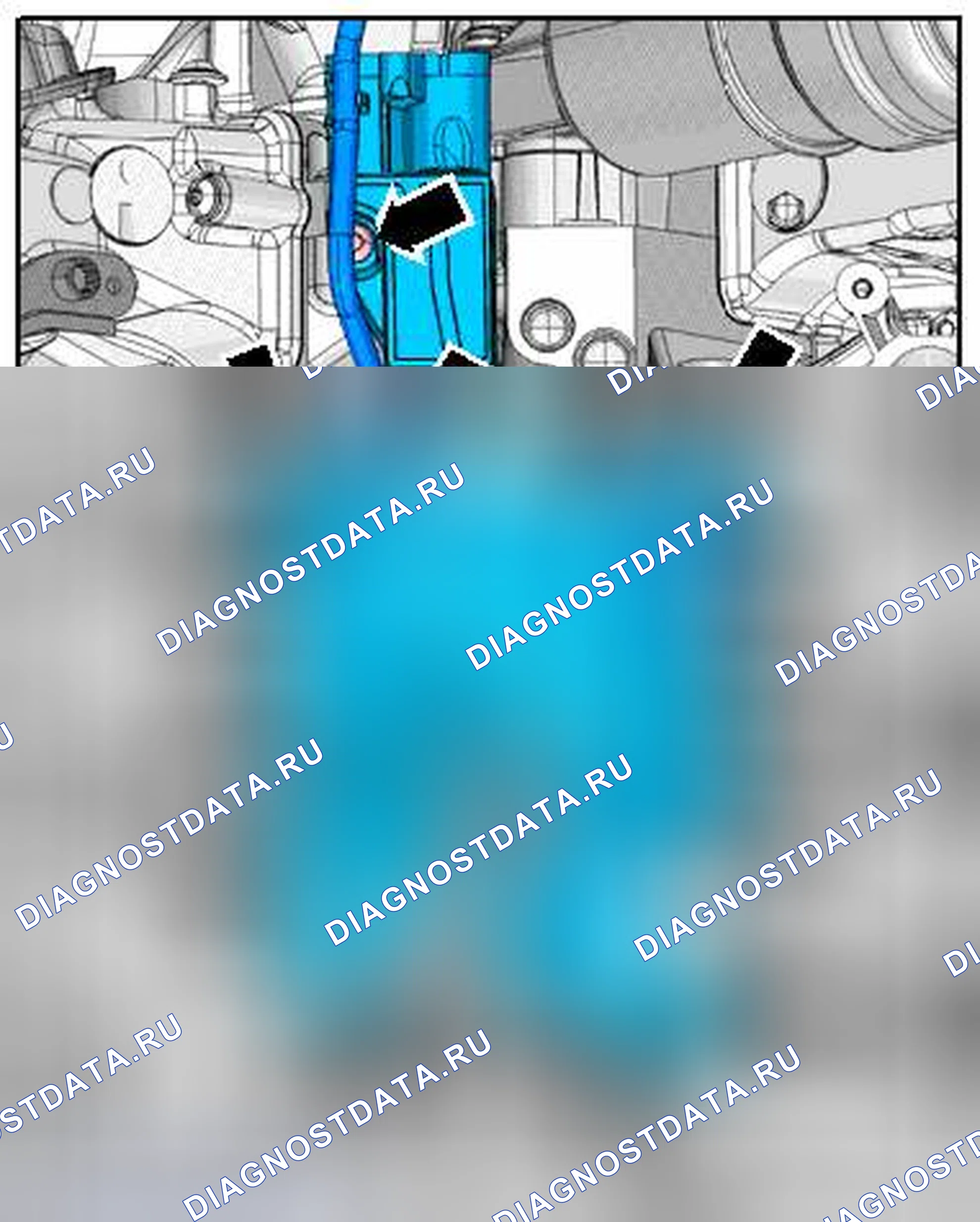 Рис. 99: КРЫШКА С МАСЛООТДЕЛИТЕЛЕМ. Volkswagen Touareg II