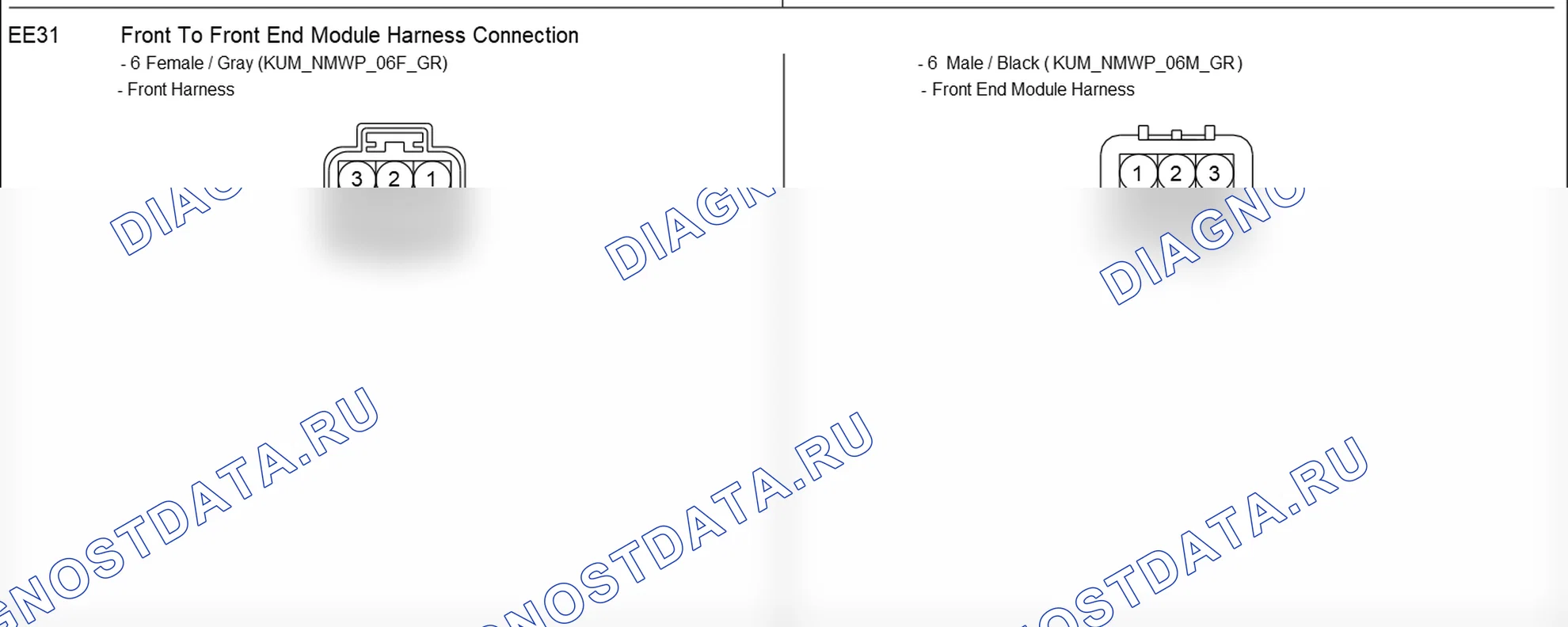 Распиновка разъёма EE31 — harness connection. Hyundai Santafe Sport DMA