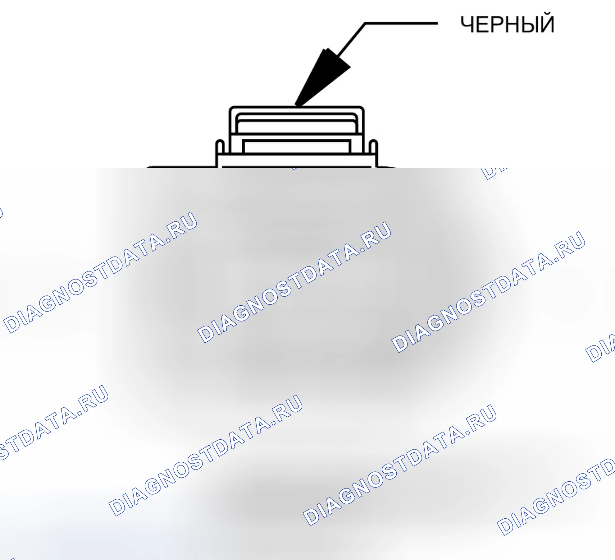 Рис. 135: Вид с торца разъема вентиляционного нагревателя картера с положительным давлением воздуха для пассажиров (дизель). Dodge Caliber I