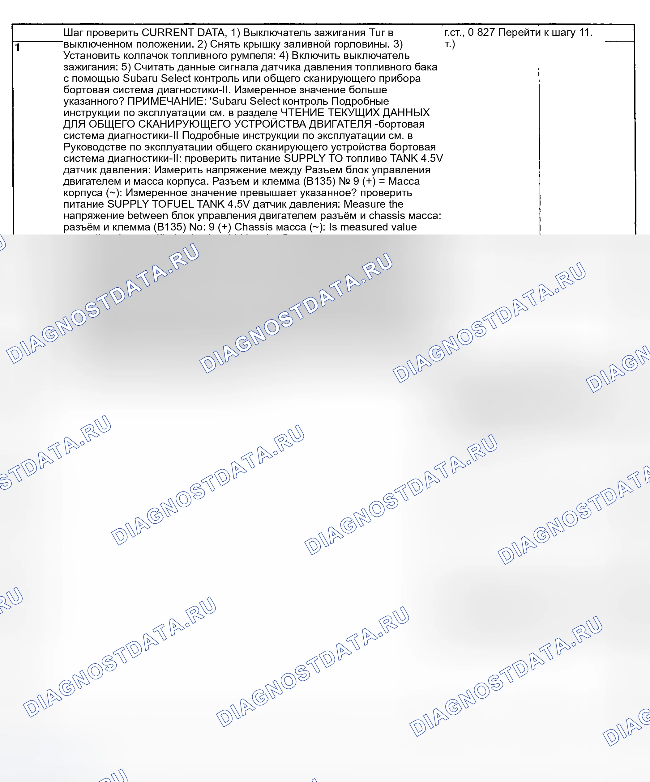 Рис. 170: ДИАГНОСТИЧЕСКАЯ ПРОЦЕДУРА. Subaru Impreza GD/GC/GG рестайлинг