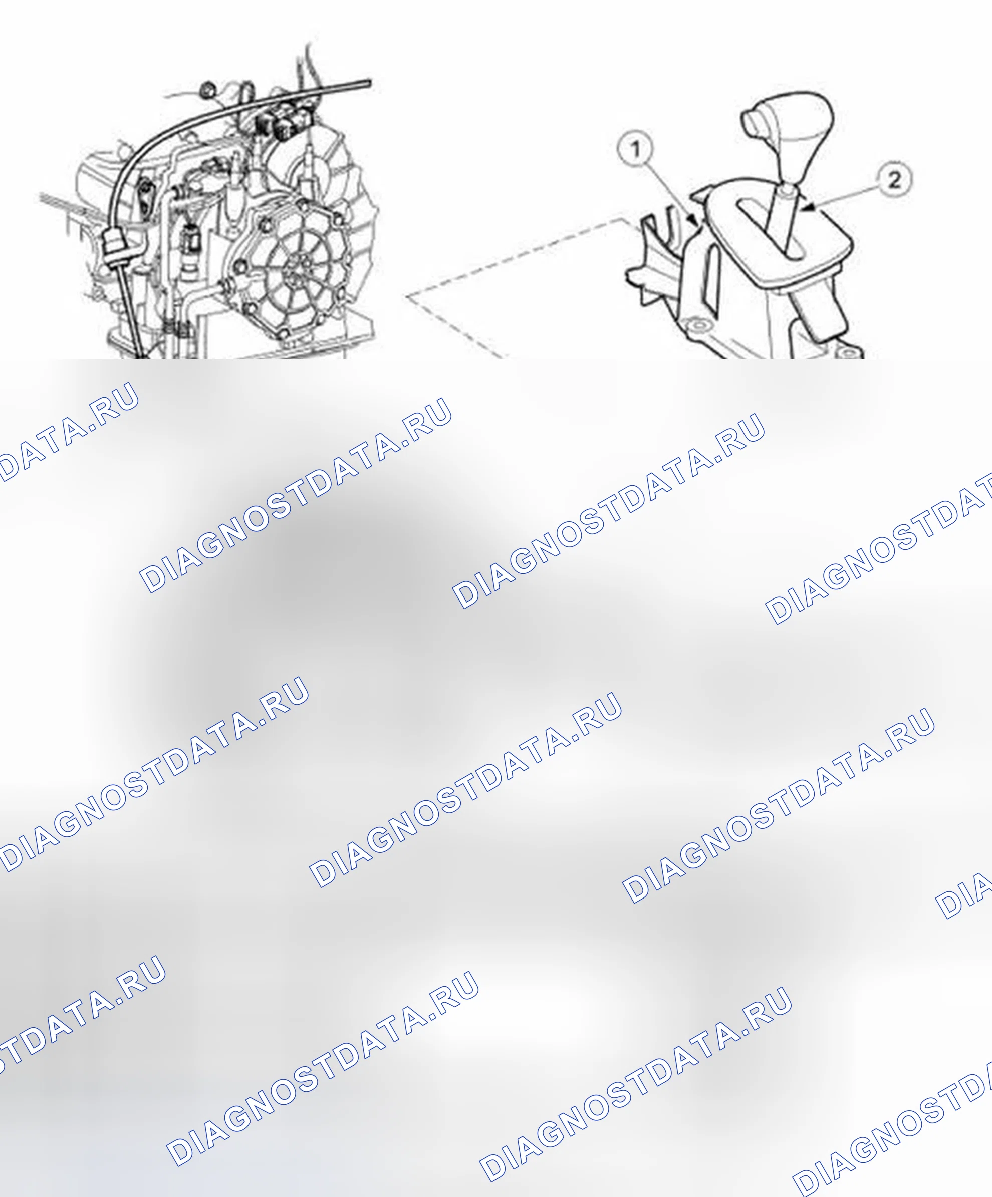 Рис. 141: Внешний механизм переключения. Ford Focus I рестайлинг