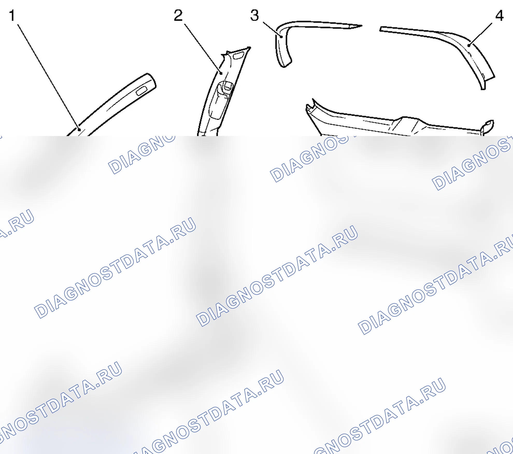 Расположение внутренней обшивки - L70. Opel Astra H