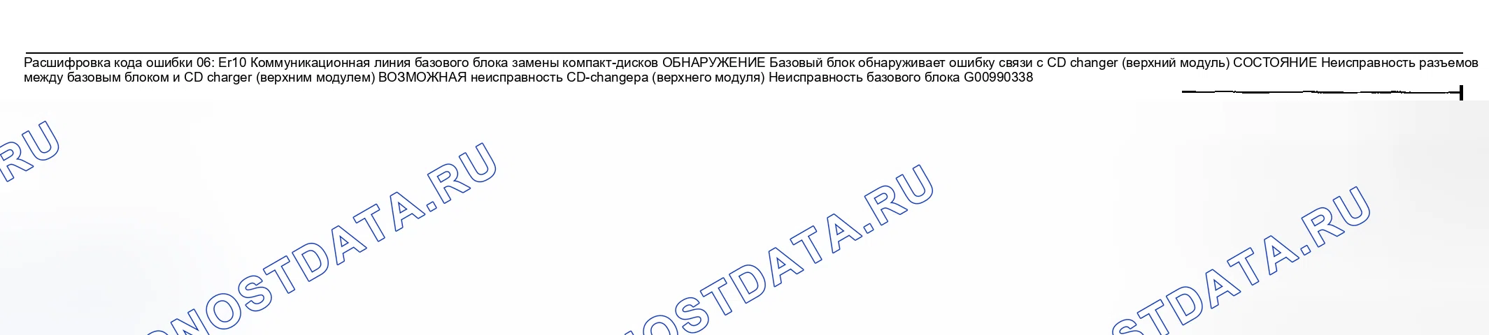 Рис. 21: ЛИНИЯ СВЯЗИ расшифровка кода ошибки 06: ER10 CD CHANGER-BASE UNIT. Mazda MPV II рестайлинг